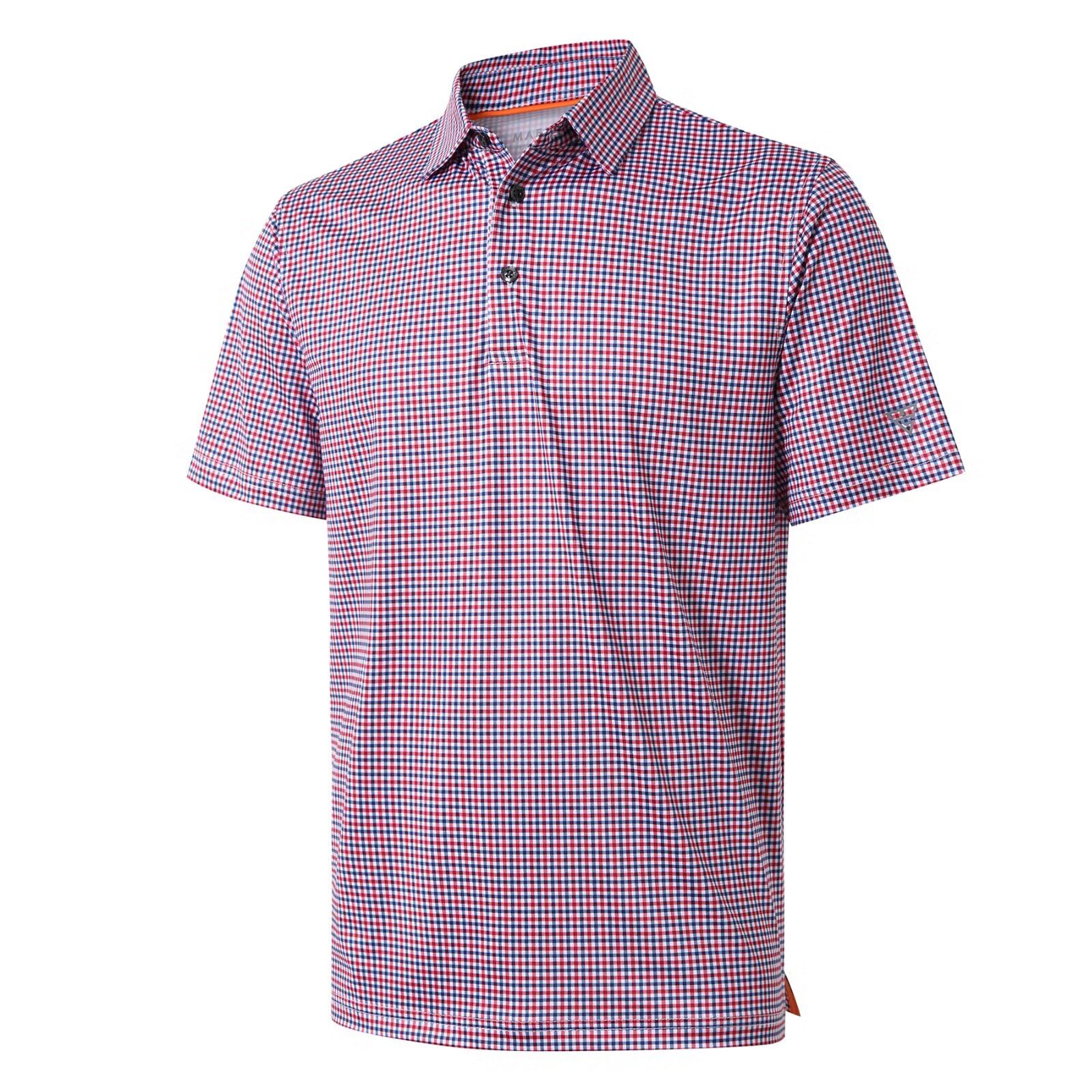 Golf Shirts for Men Dry Fit Short Sleeve Print Performance Moisture Wicking Polo Shirt