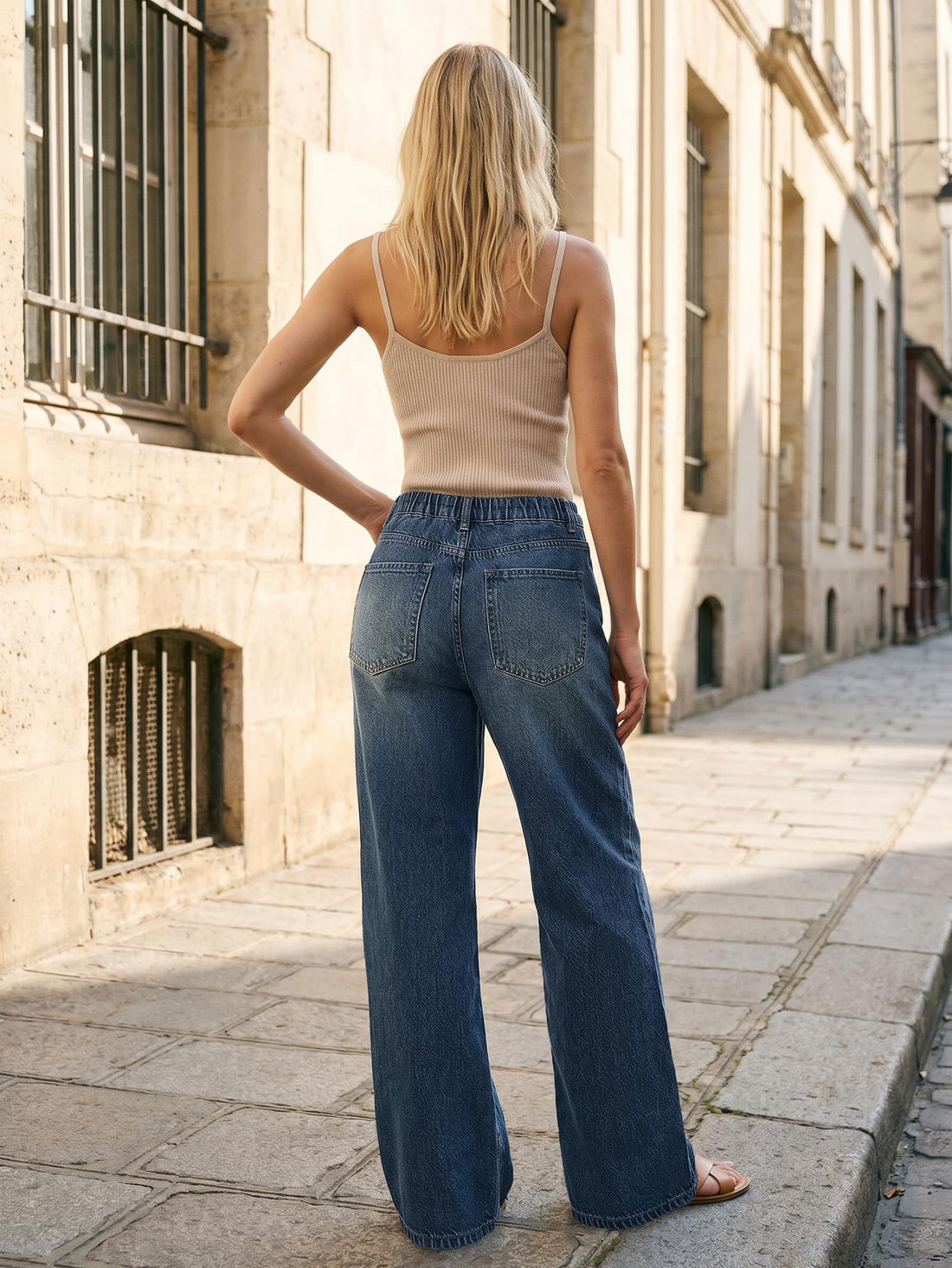 EMMIOL Women Baggy Jeans High Waist Boyfriend Streetwear Vintage Jeans Wide Leg Denim Pants