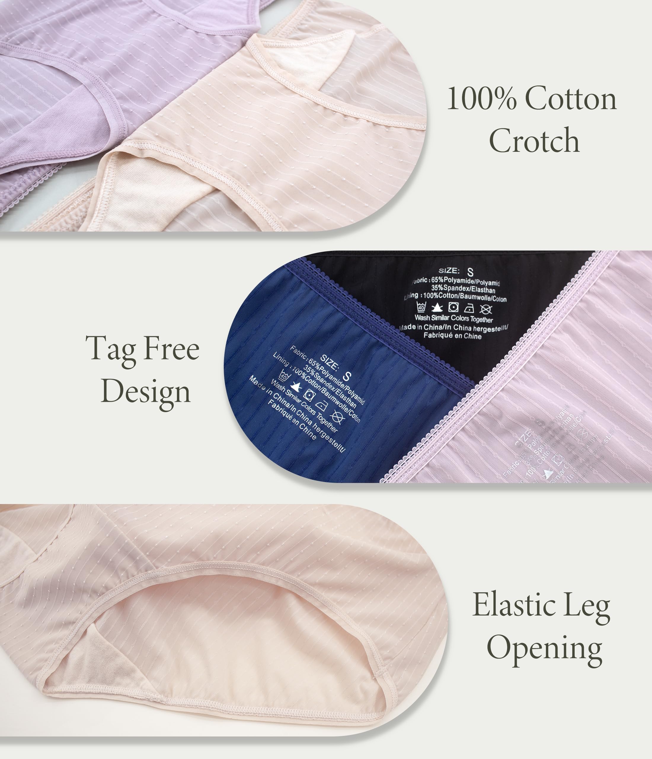 ANLIQI Womens Bikini Underwear Quick Dry Travel Panties Packs Ployamide Hipster Low Rise Soft Fast Wash Comfy Lady Undies