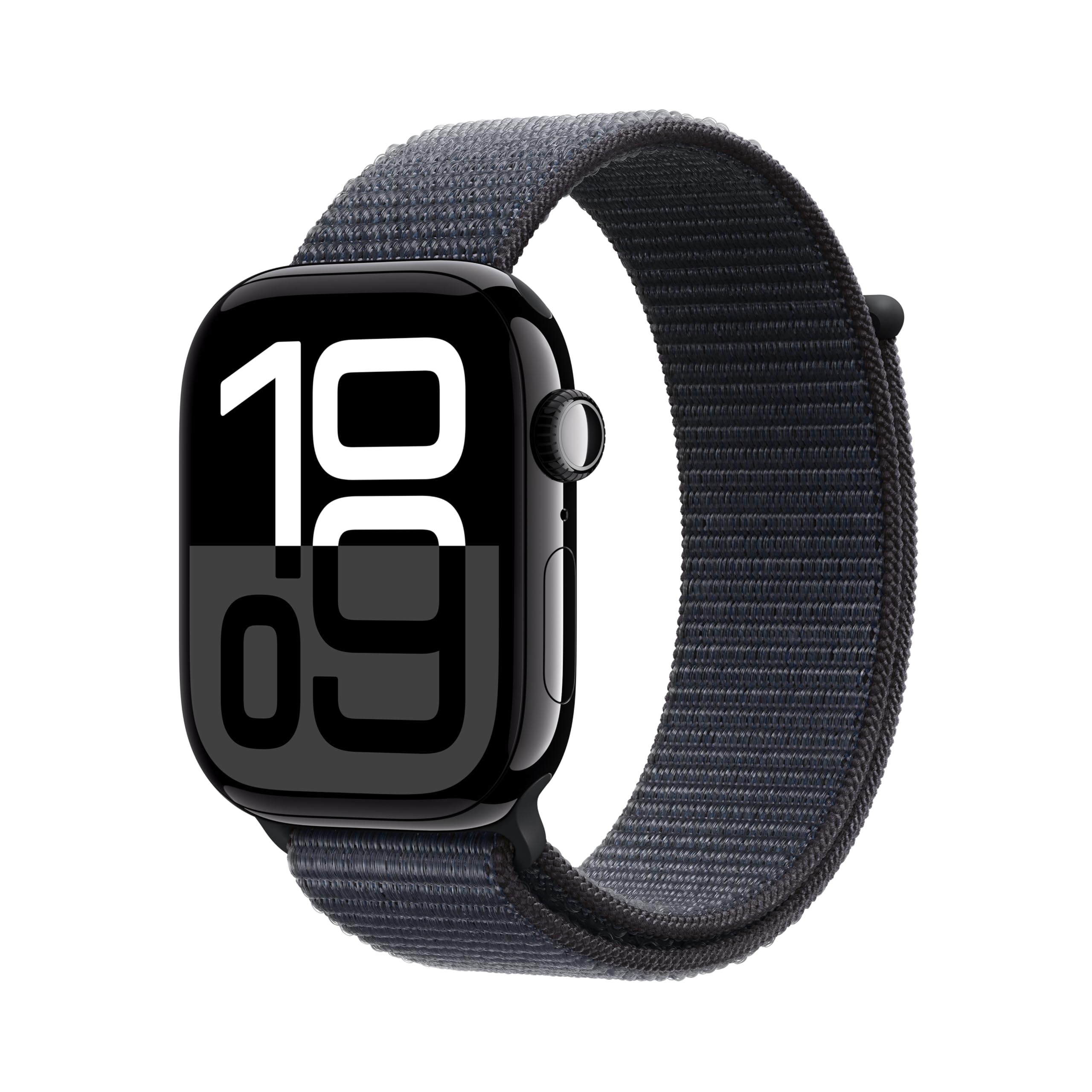 Apple Watch Series 10 [GPS 46mm case] Smartwatch with Jet Black Aluminum Case with Black Sport Band - M/L. Fitness Tracker, ECG App, Always-On Retina Display, Water Resistant