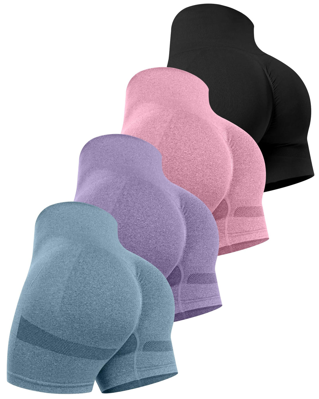 CHRLEISURE Workout Shorts Sets for Women, High Waisted Gym Butt Lifting Scrunch Butt Seamless Shorts