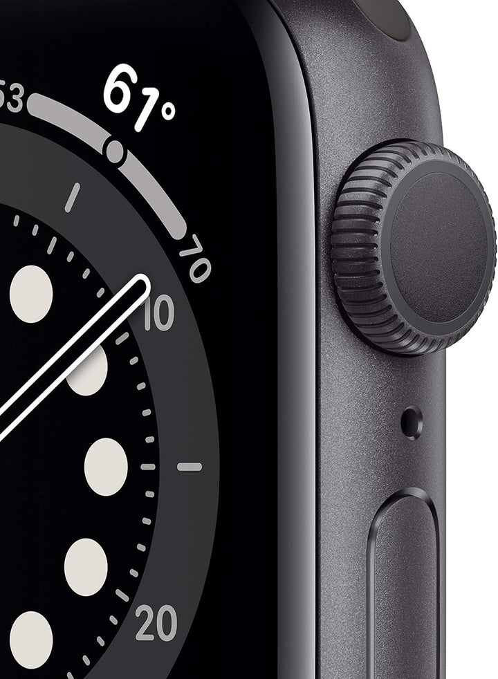 Apple Watch Series 6 (GPS, 40mm) - Space Gray Aluminum Case with Black Sport Band (Renewed)
