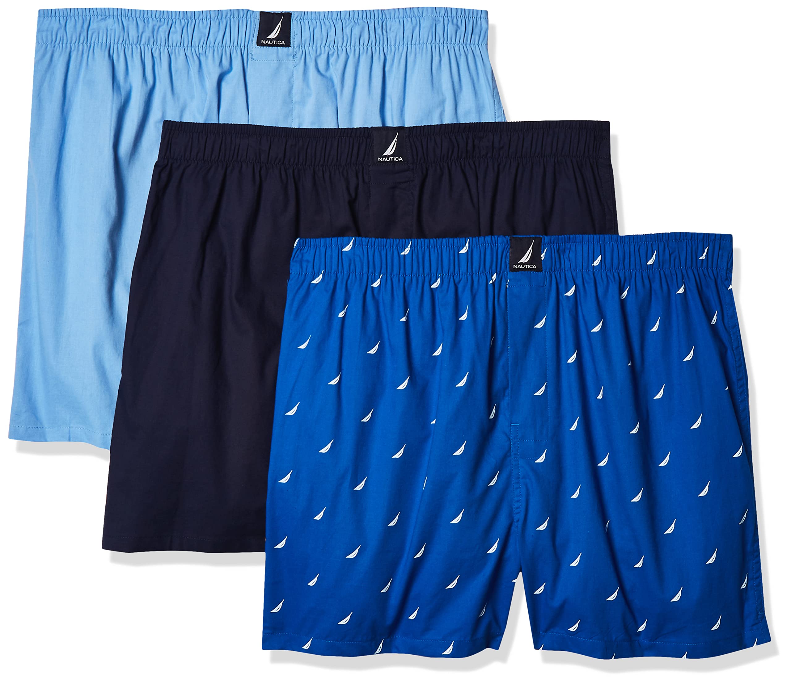Nautica Men's Classic Cotton 3-Pack Woven Boxers