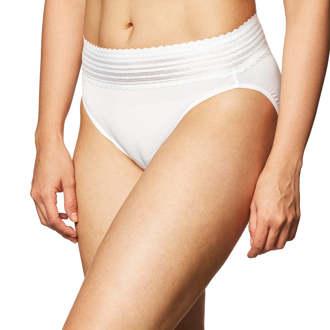 Warner's Women's No Pinching, No Problems Dig-Free Comfort Waist with Lace Microfiber Hi-Cut 5109J