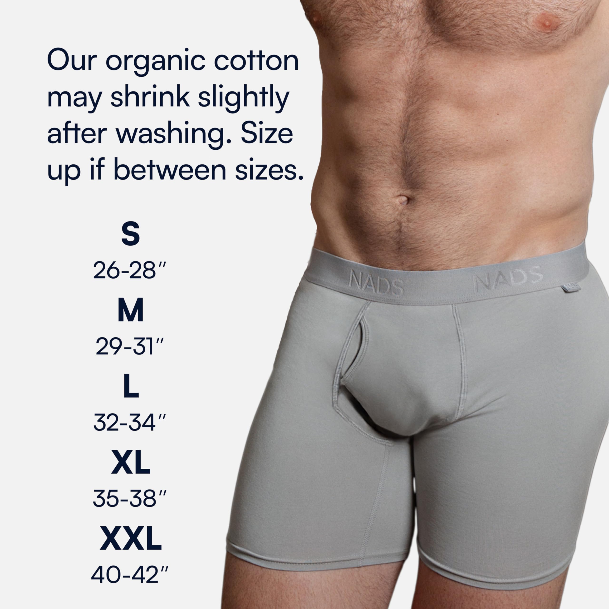 NADS Organic Cotton Boxer Briefs – Hormone-Friendly, Non-Toxic Men’s Underwear for Comfort, Support & Safer Nuts – Multi-Pack