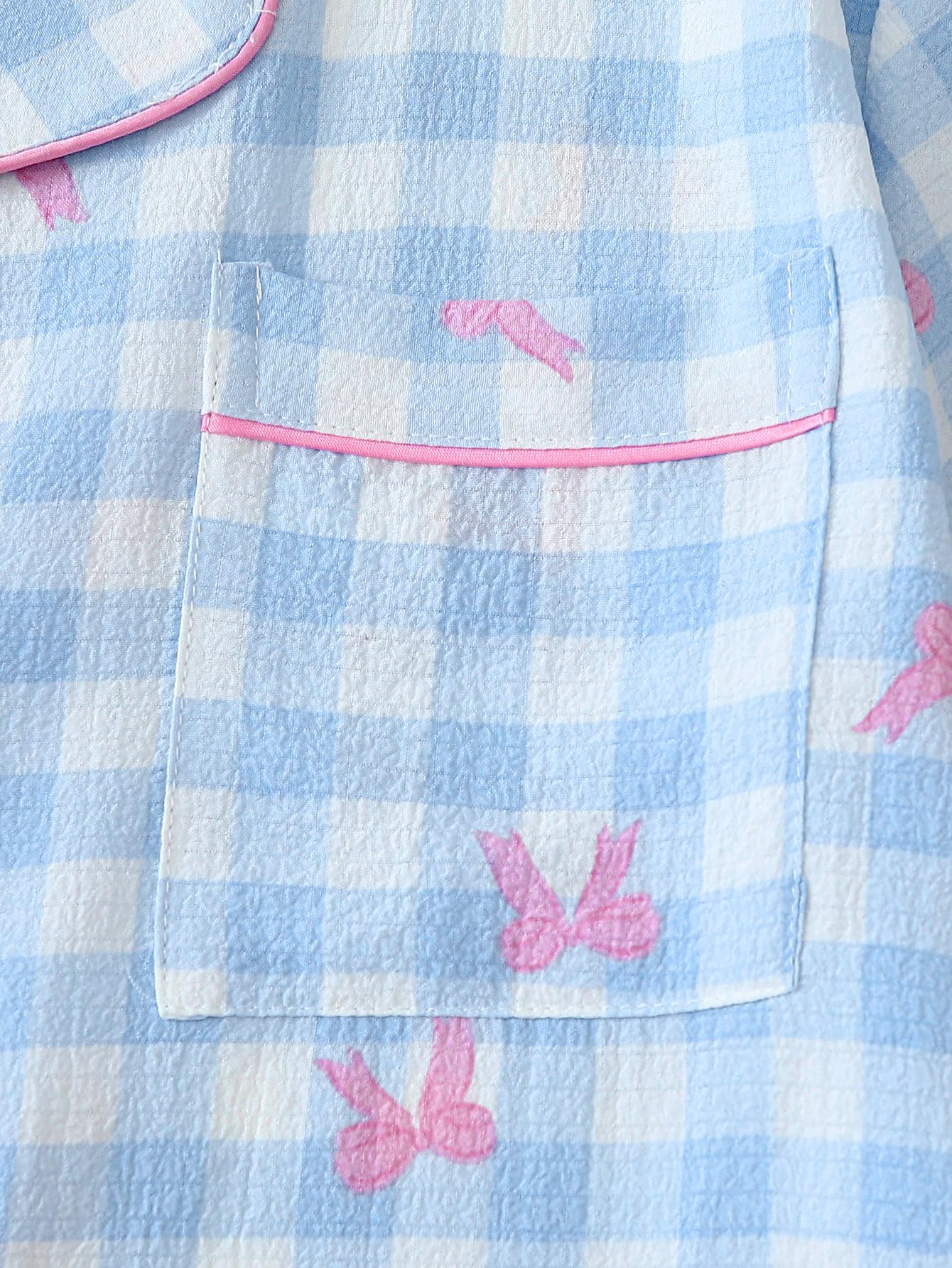 Verdusa Pajamas Sets 2 Piece Gingham Cute Button Down Shirts with Shorts
