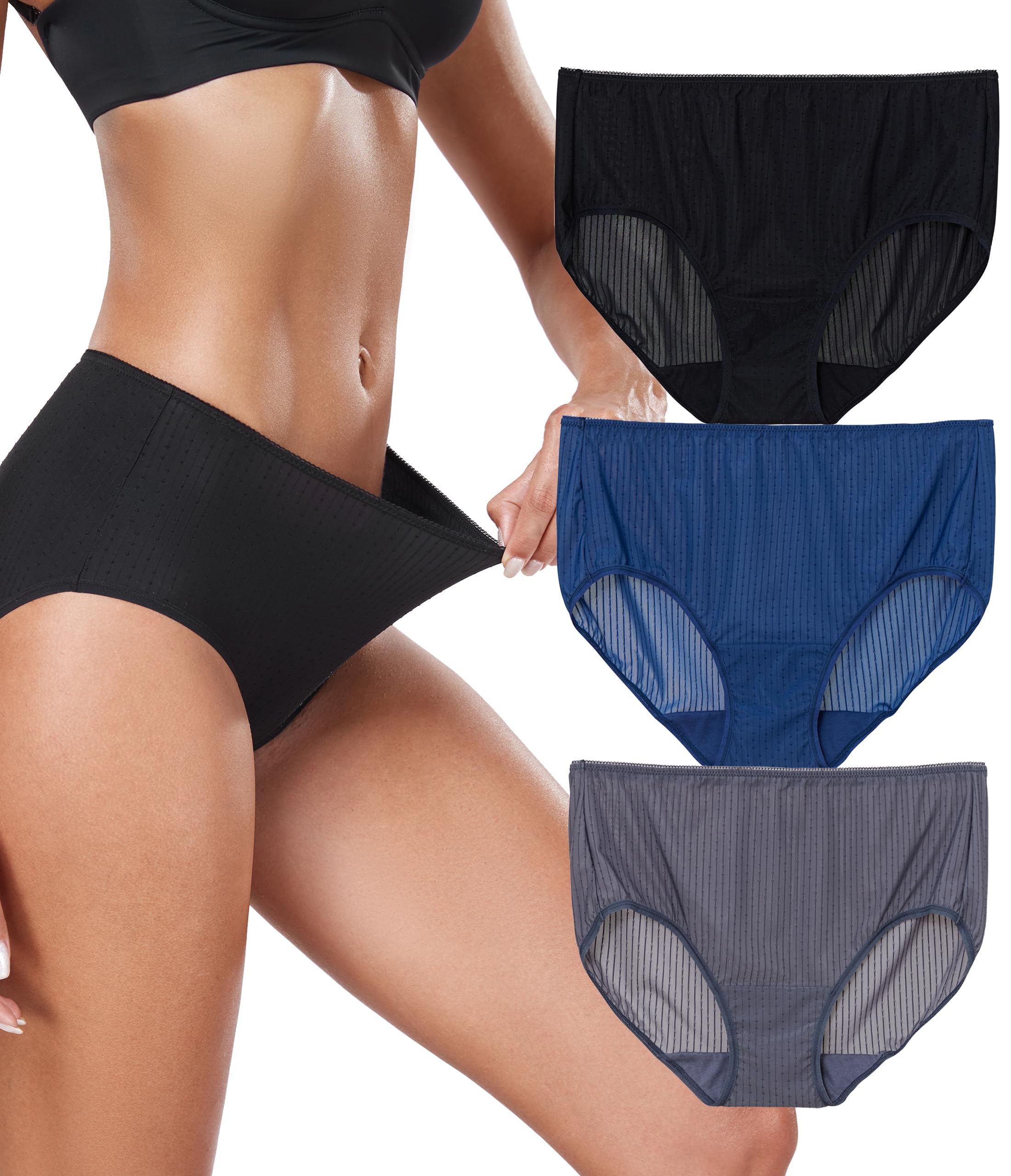 ANLIQI Quick Dry Underwear for Women Travel Panties Pack Hipster Panty Soft & Lightweight Bikini Brief Stay Fresh Undies
