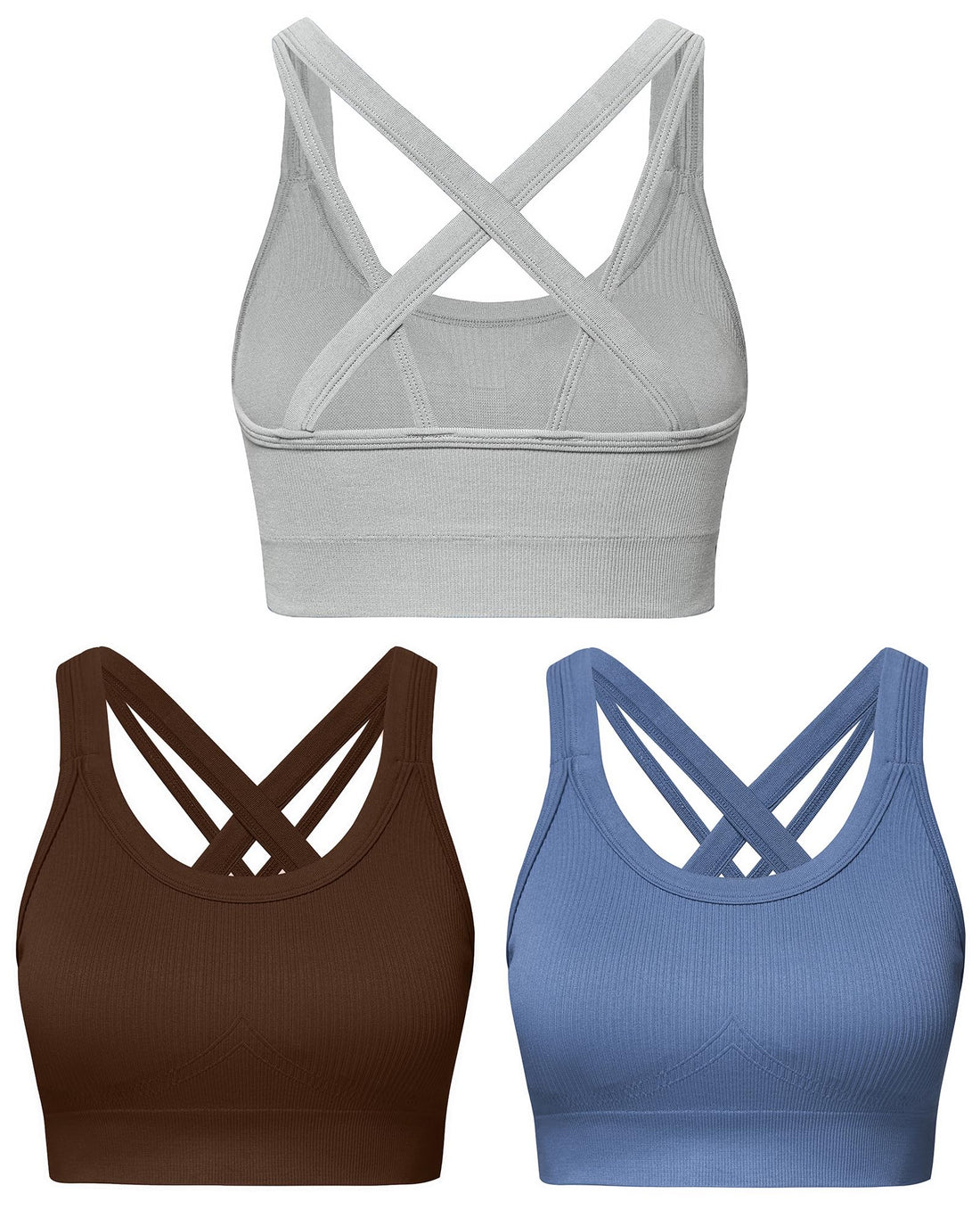 Sports Bras for Women HIigh Support, Criss-Cross Back Padded Strappy High Impact Sports Bras for Women Large Bust