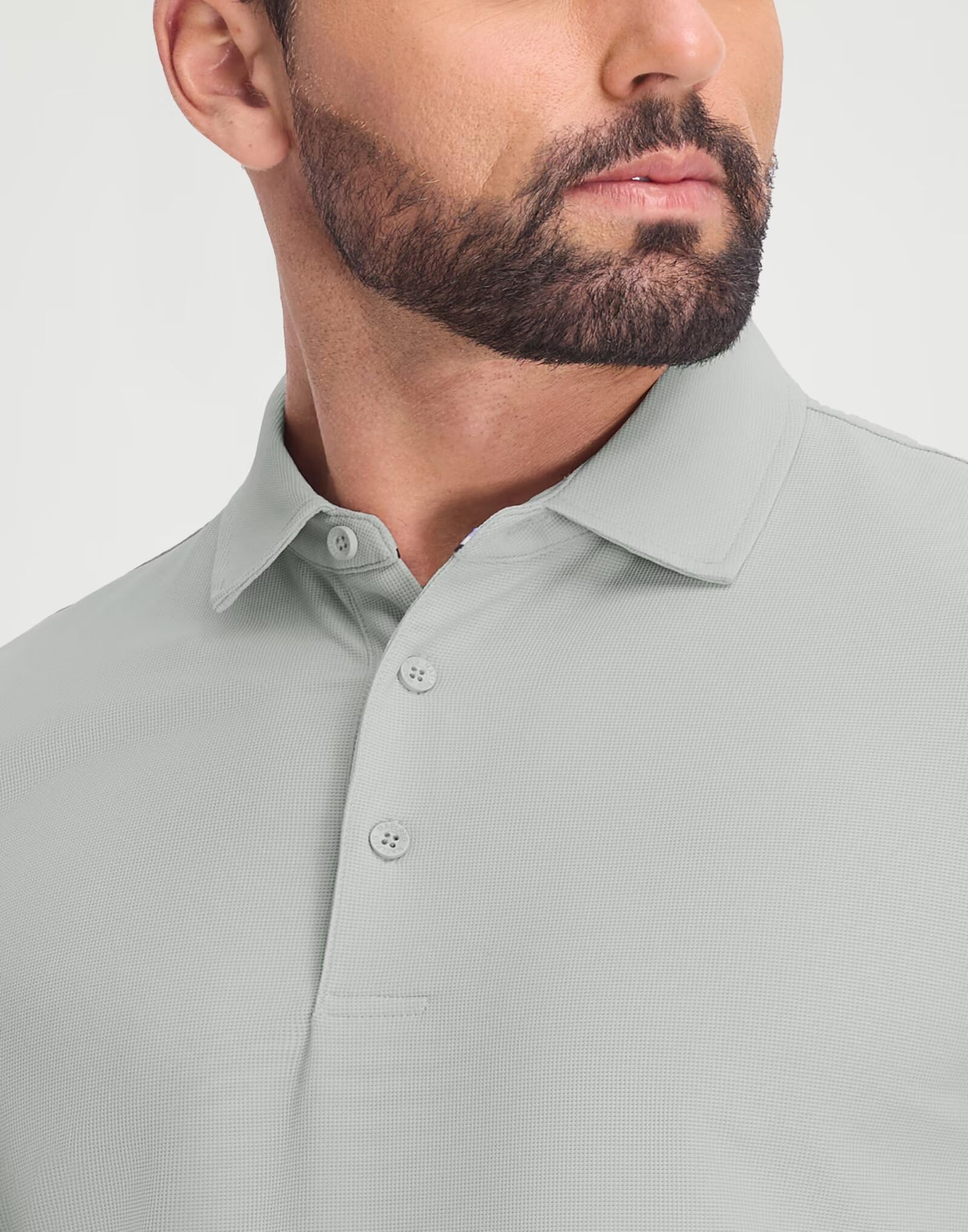 M MAELREG Golf Shirts for Men Dry Fit Waffle Textured Collared Short Sleeve Moisture Wicking Casual Sports Mens Polo Shirts