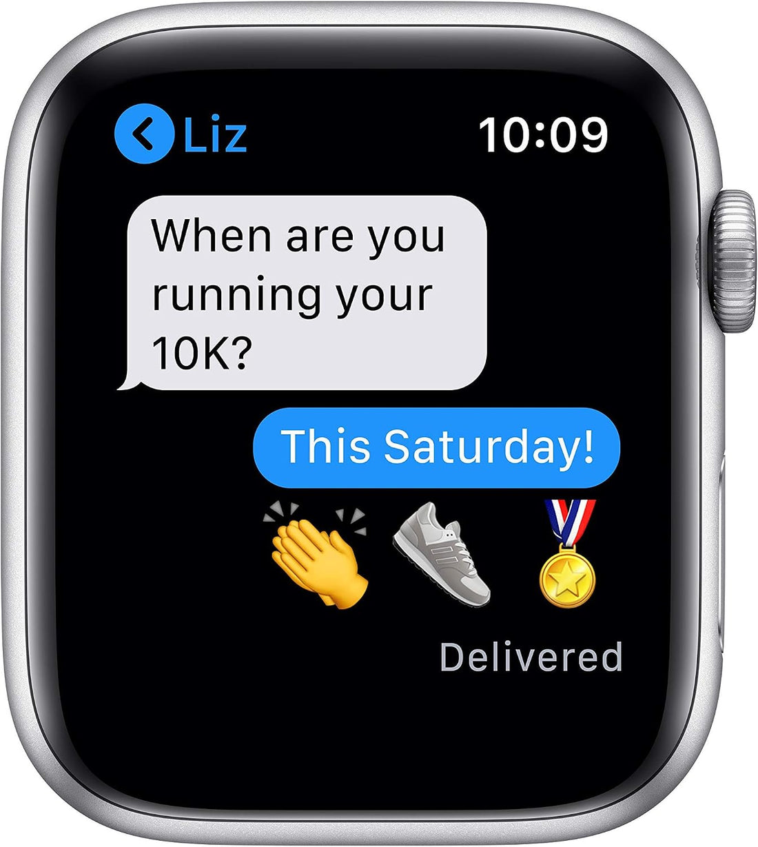 Apple Watch Series 6 (GPS, 44mm) - Silver Aluminum Case with White Sport Band (Renewed)