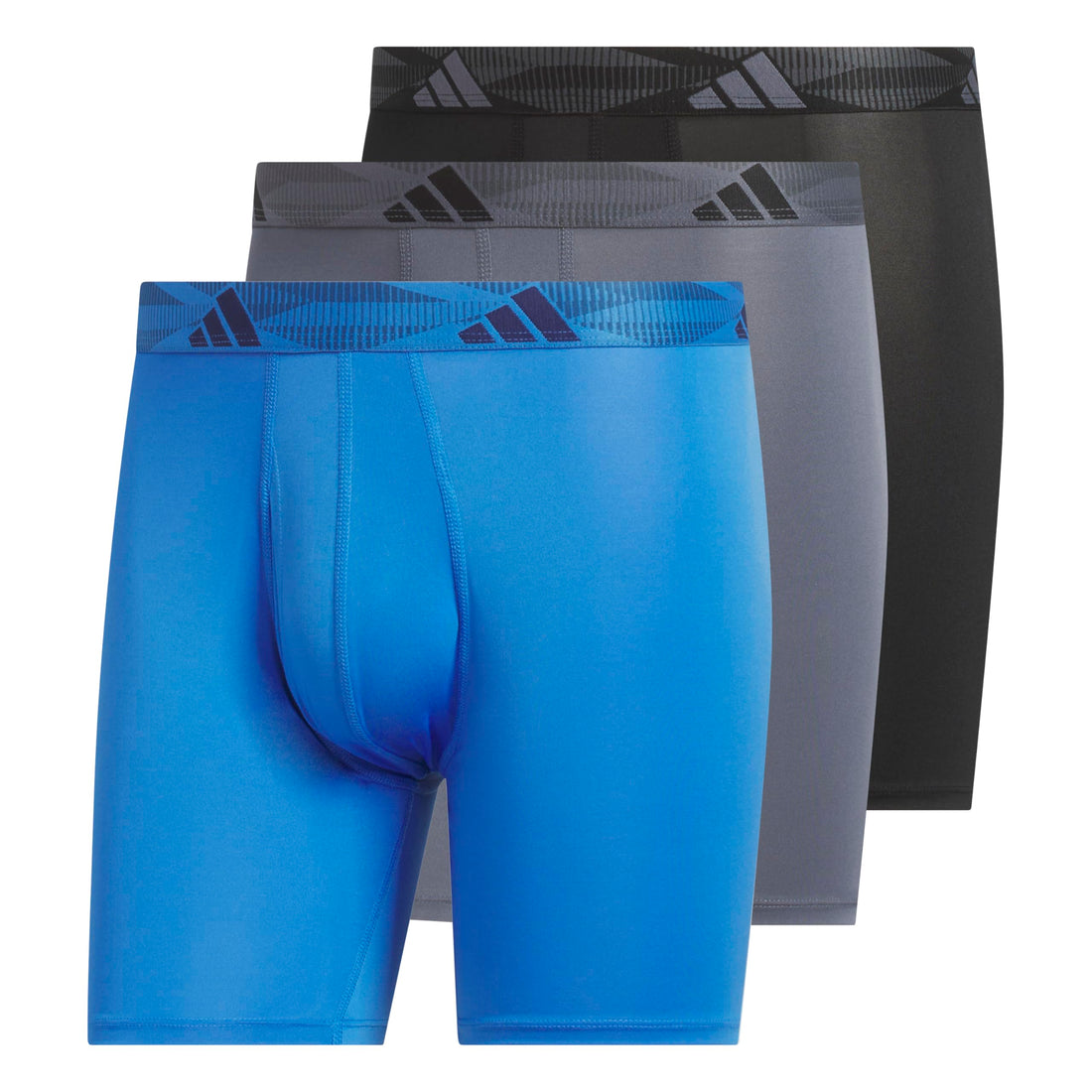 adidas Men's Microfiber Boxer Briefs (3-pack) performance Stretch Moisture-wicking Underwear