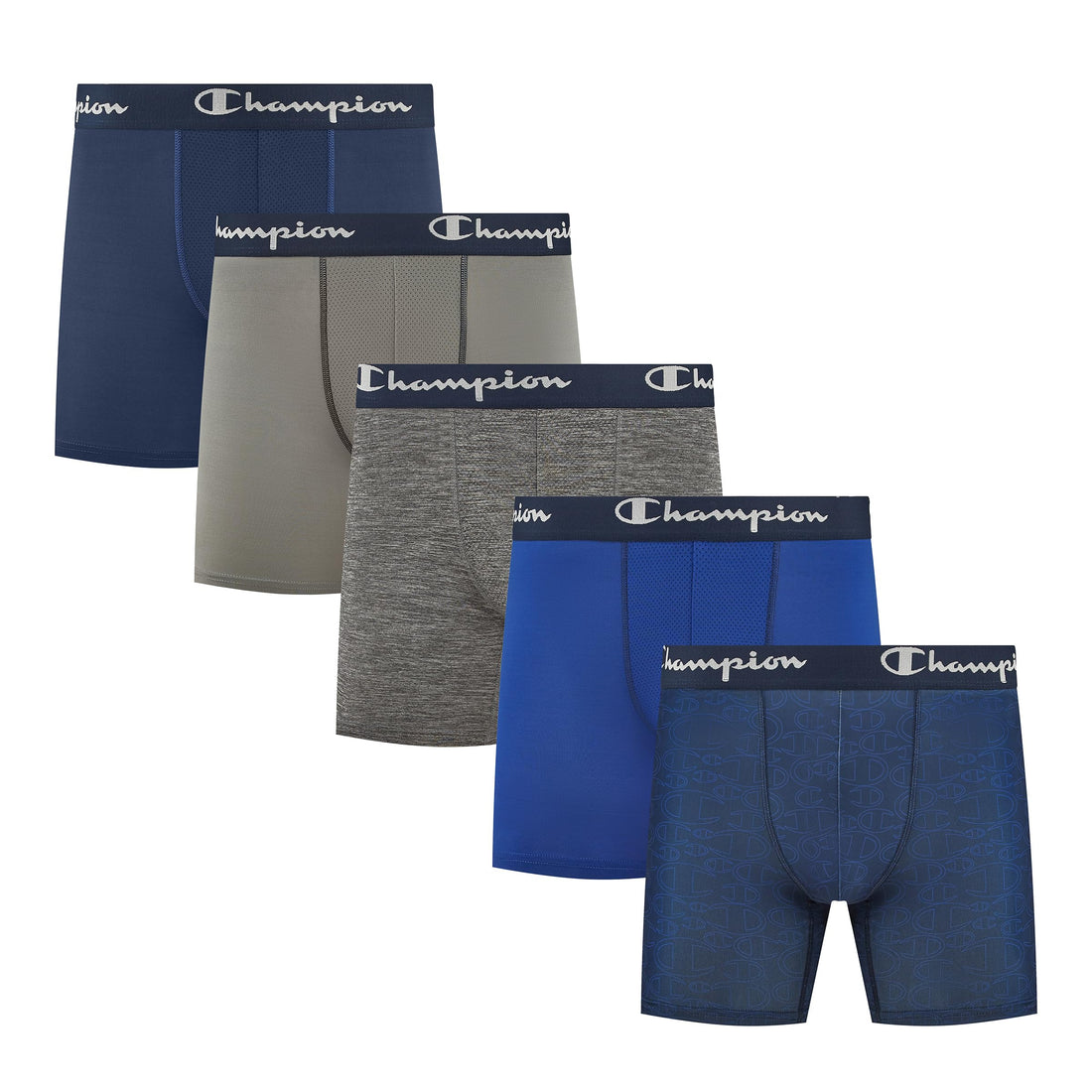 Champion Men's Performance Boxer Brief-5 Pack- With Moisture-wicking, Odor Control, Mesh Pouch & No Ride-up Fit (S–xl)