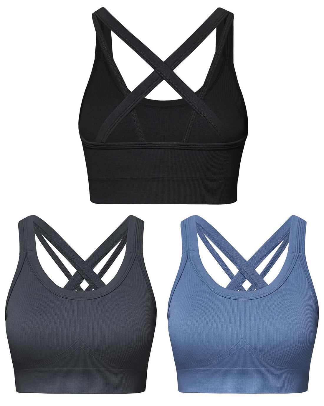 Sports Bras for Women HIigh Support, Criss-Cross Back Padded Strappy High Impact Sports Bras for Women Large Bust