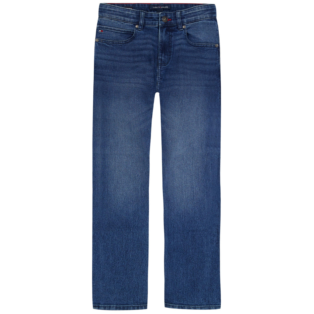 Tommy Hilfiger Boys' 5-Pocket Stretch Slim Straight Leg Denim Jean, Zipper Fly & Button Closure