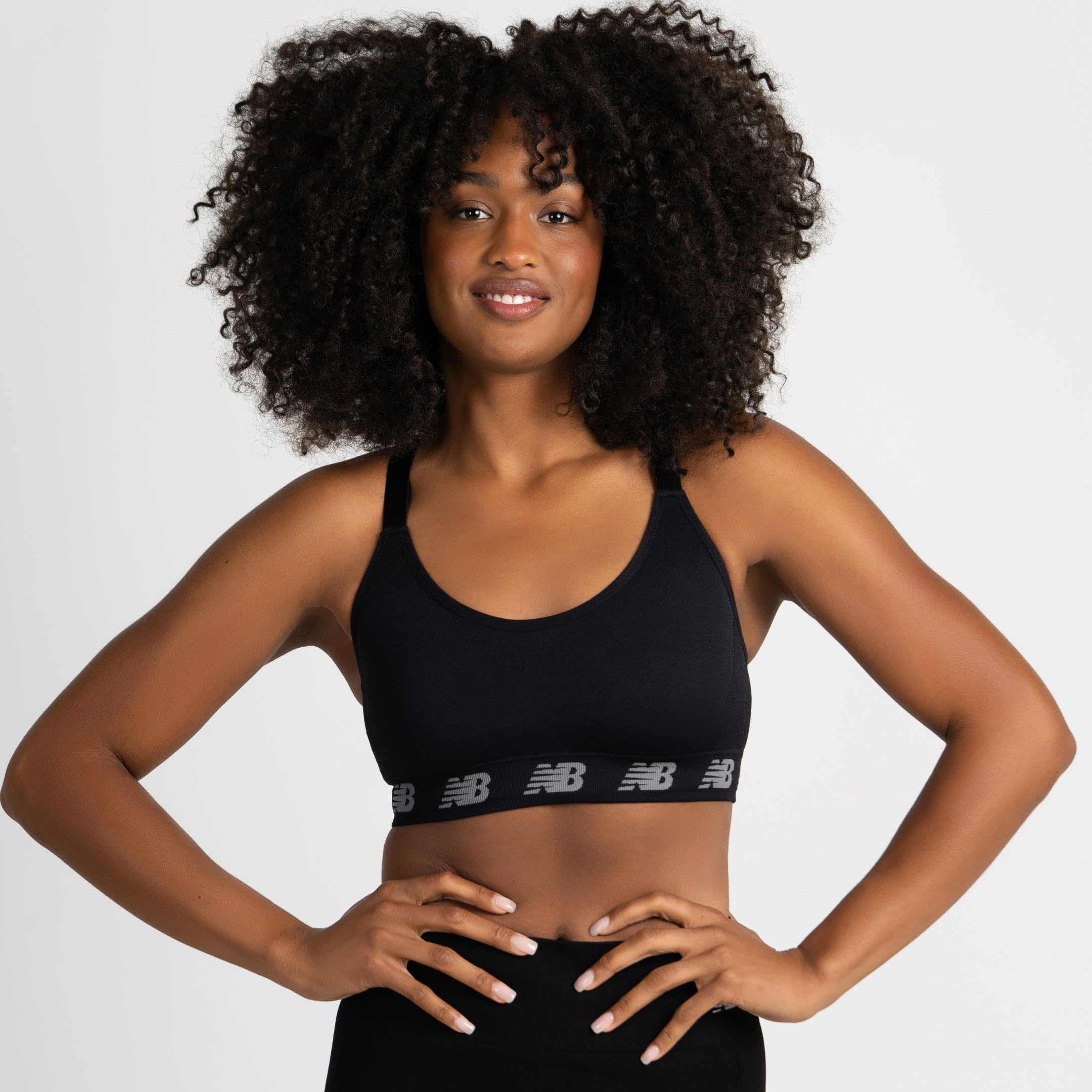 New Balance 3 Pack Seamless Sports Bras for Women, Cami Keyhole Breathability, Gym Sports Bra, Yoga Workout Set