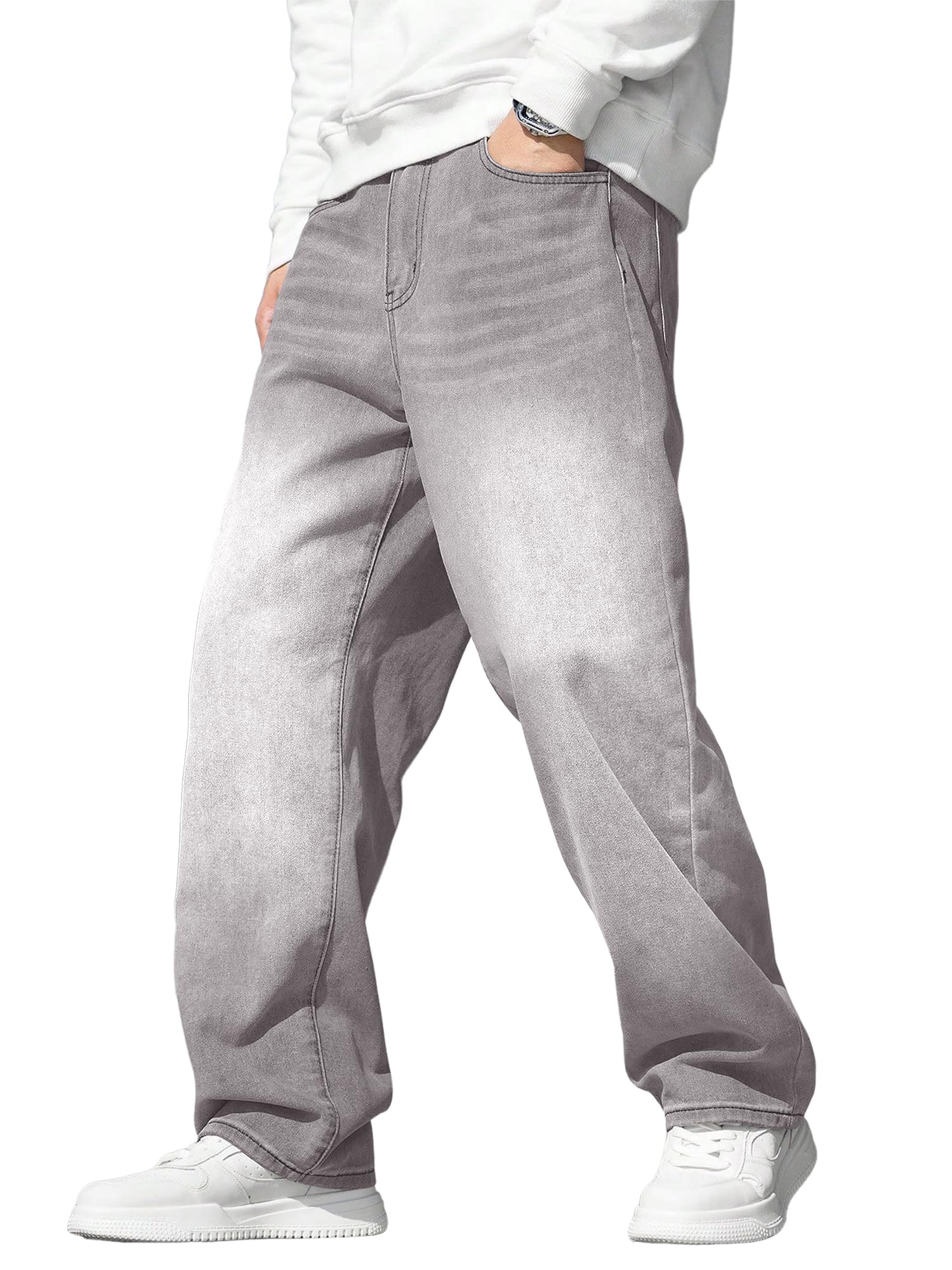 JMIERR Mens Baggy Jeans Wide Leg Y2K Loose Fit Denim Pants | Vintage Relaxed Loose Fit, Stretch, Straight Leg, Skater Streetwear, 5 Pockets, Casual Carpenter Jean, Hip Hop