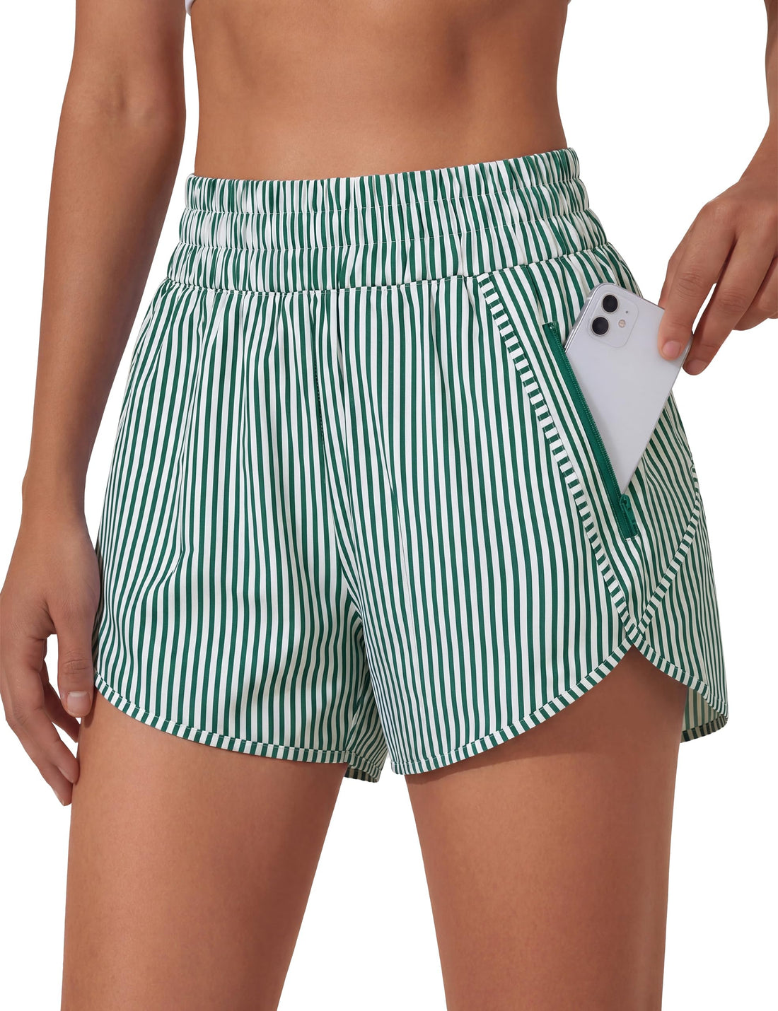 BMJL Women's Running Shorts Elastic High Waisted with Pockets, 2.5" Sporty Workout Quick Dry Athletic Shorts