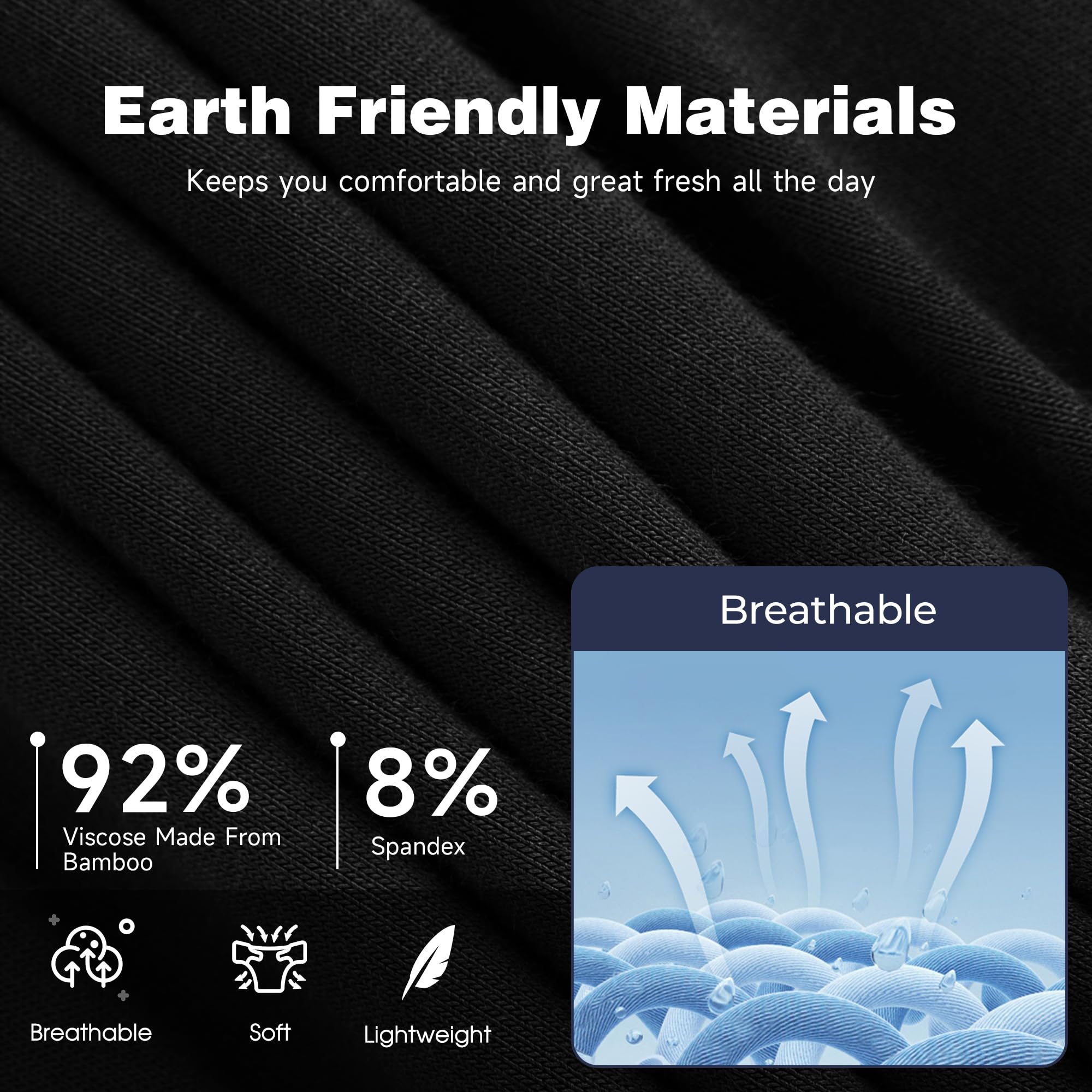 BAMBOO COOL Men's Ultra Breathable Underwear,No Riding Up Boxer Briefs with ComfortFlexible Waistband,Multipack