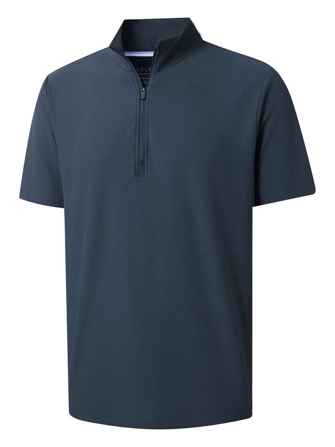 M MAELREG Golf Shirt for Men Zipper Waffle Texture Moisture Wicking Dry Fit Collared Lightweight Mens Polo Shirt Short Sleeve