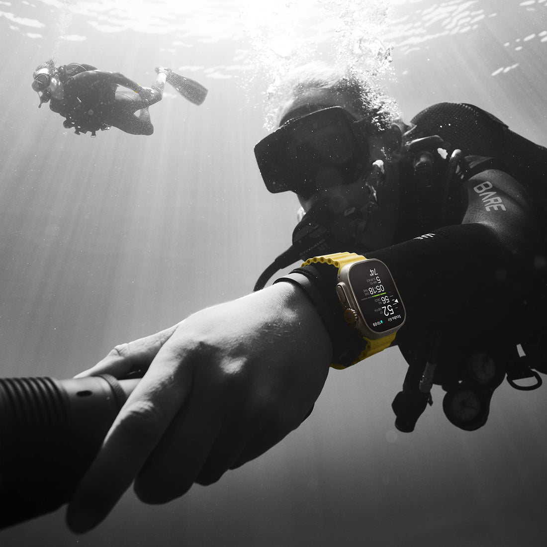 Apple Watch Ultra [GPS + Cellular 49mm] Titanium Case with Midnight Ocean Band, One Size (Renewed Premium)