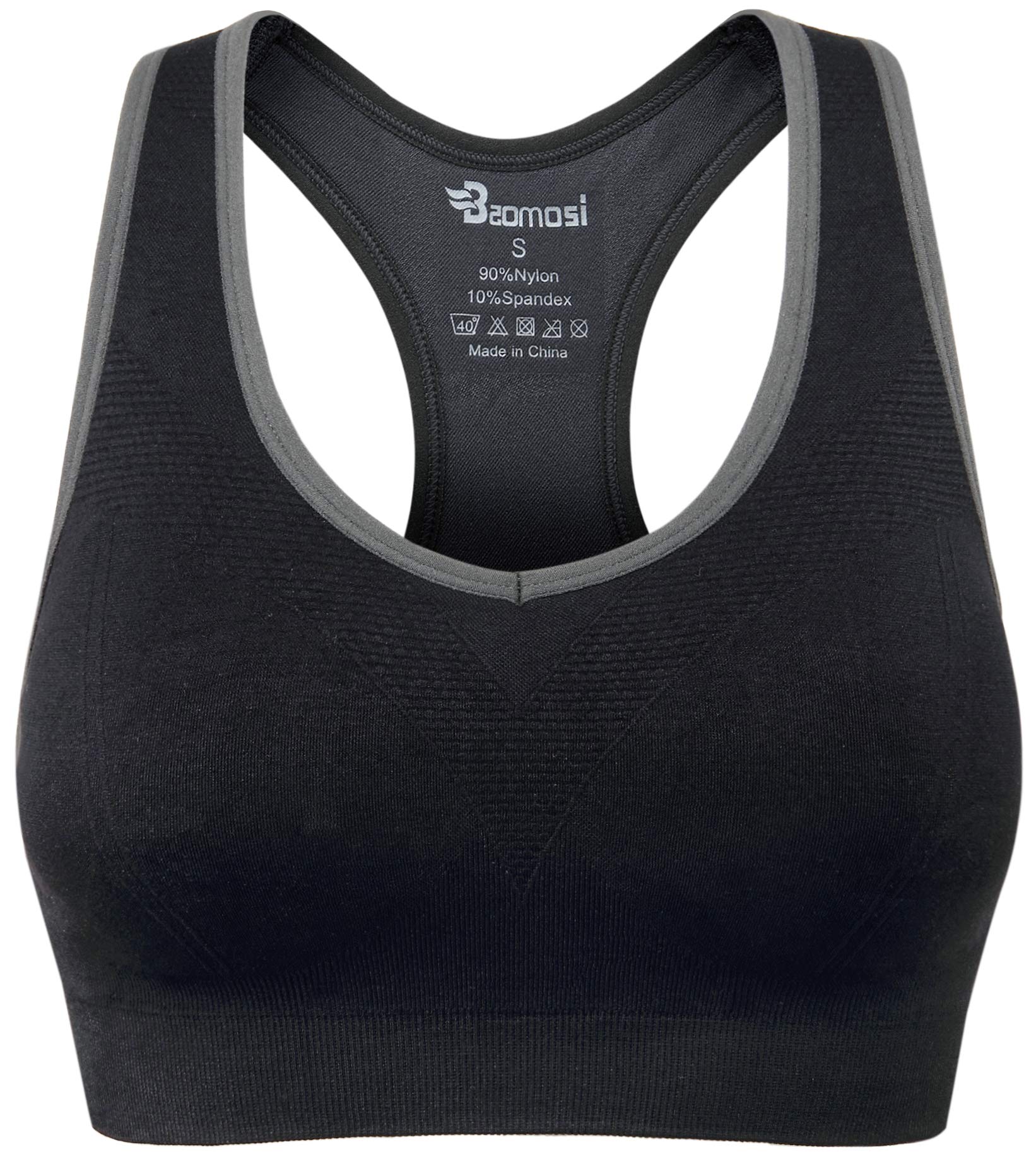 Women's Seamless Racerback Sports Bra High Impact Support Yoga Gym Workout Fitness