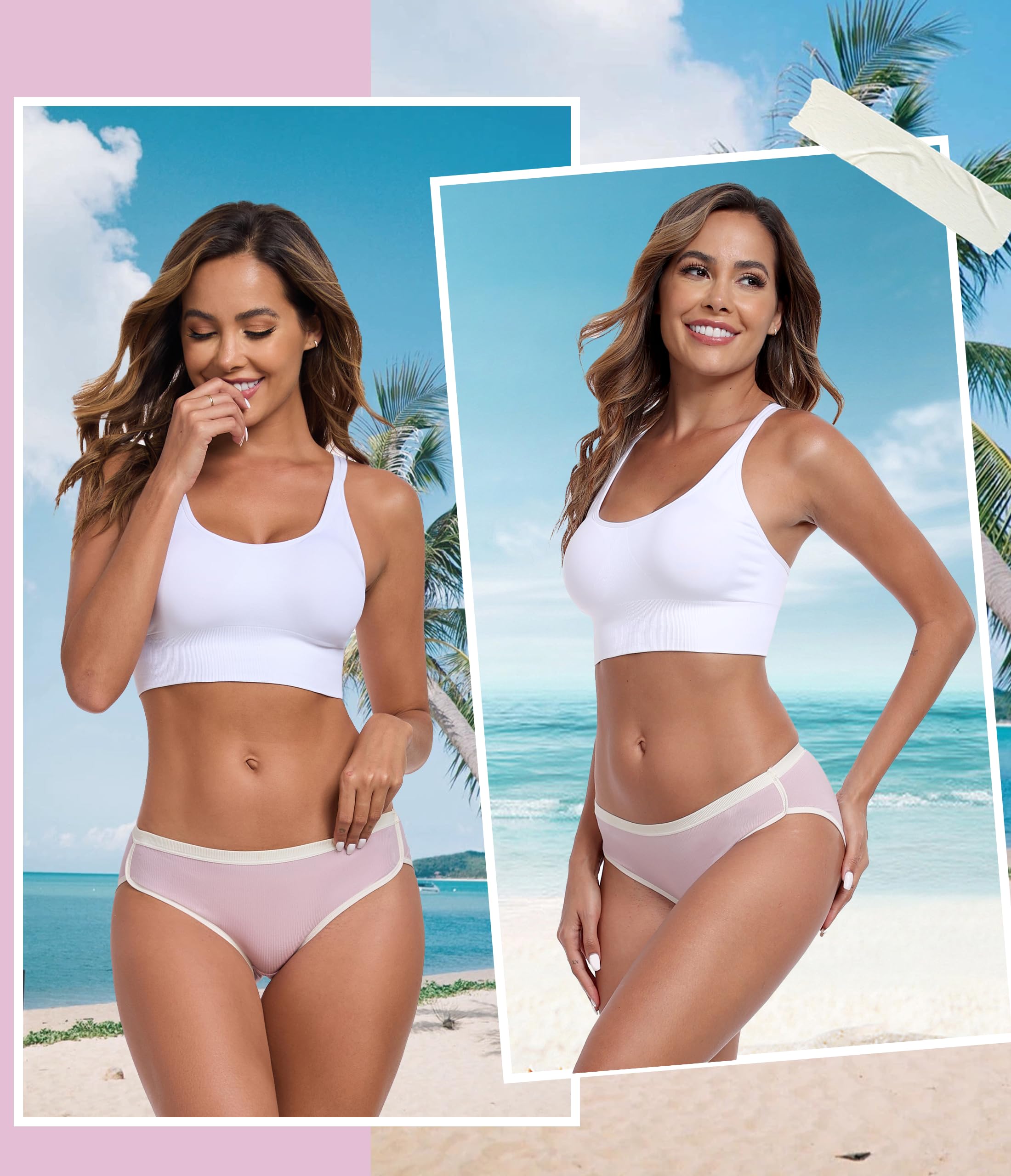 ANLIQI Women's Modal Underwear Microfiber Bikini Panties Women Soft Hipster