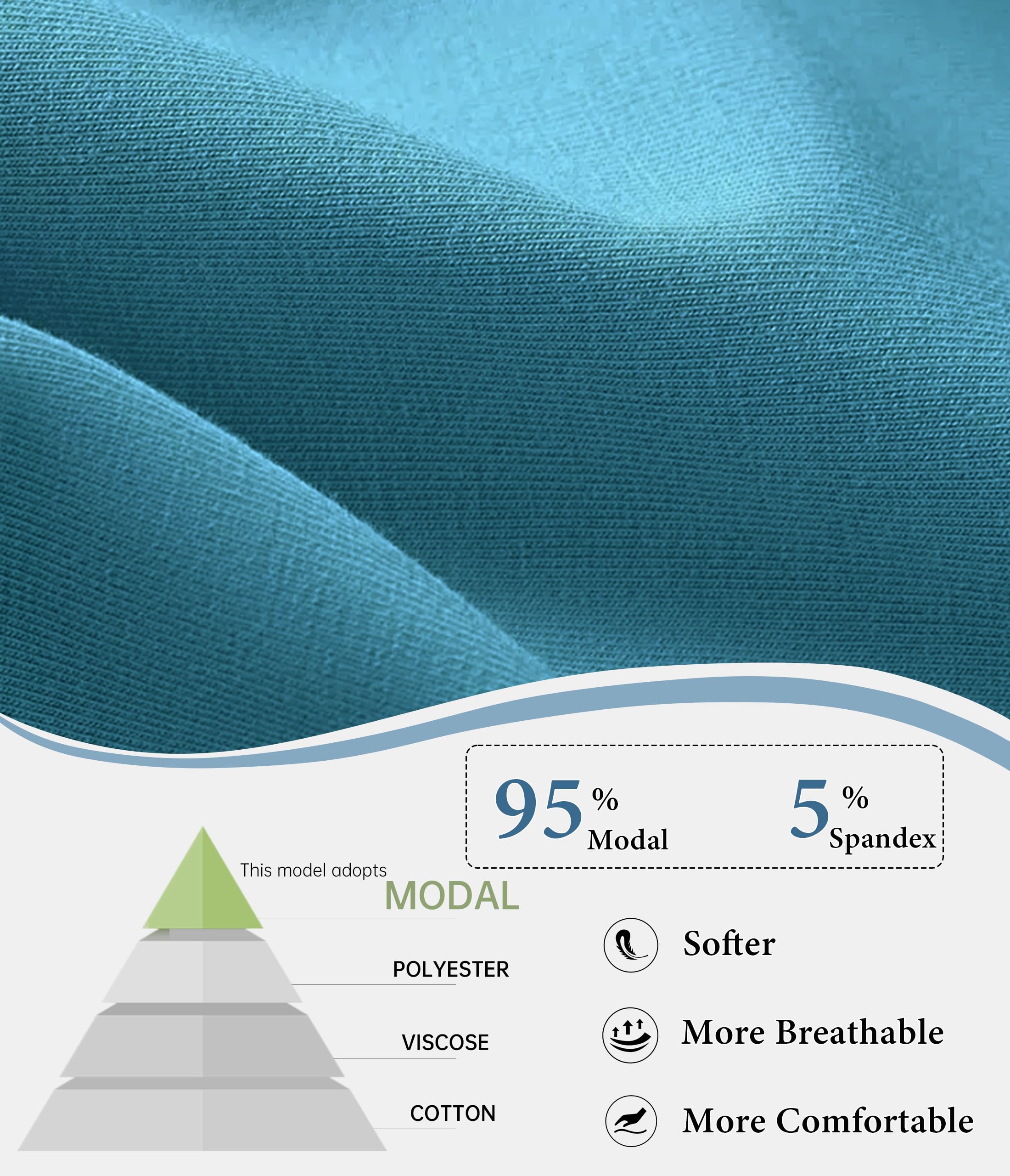 ANLIQI Modal Underwear Women Supersoft Bikini Panties for Women Pack Hi Cut Hipster Breathable Comfy Stretchy Ladies Undies