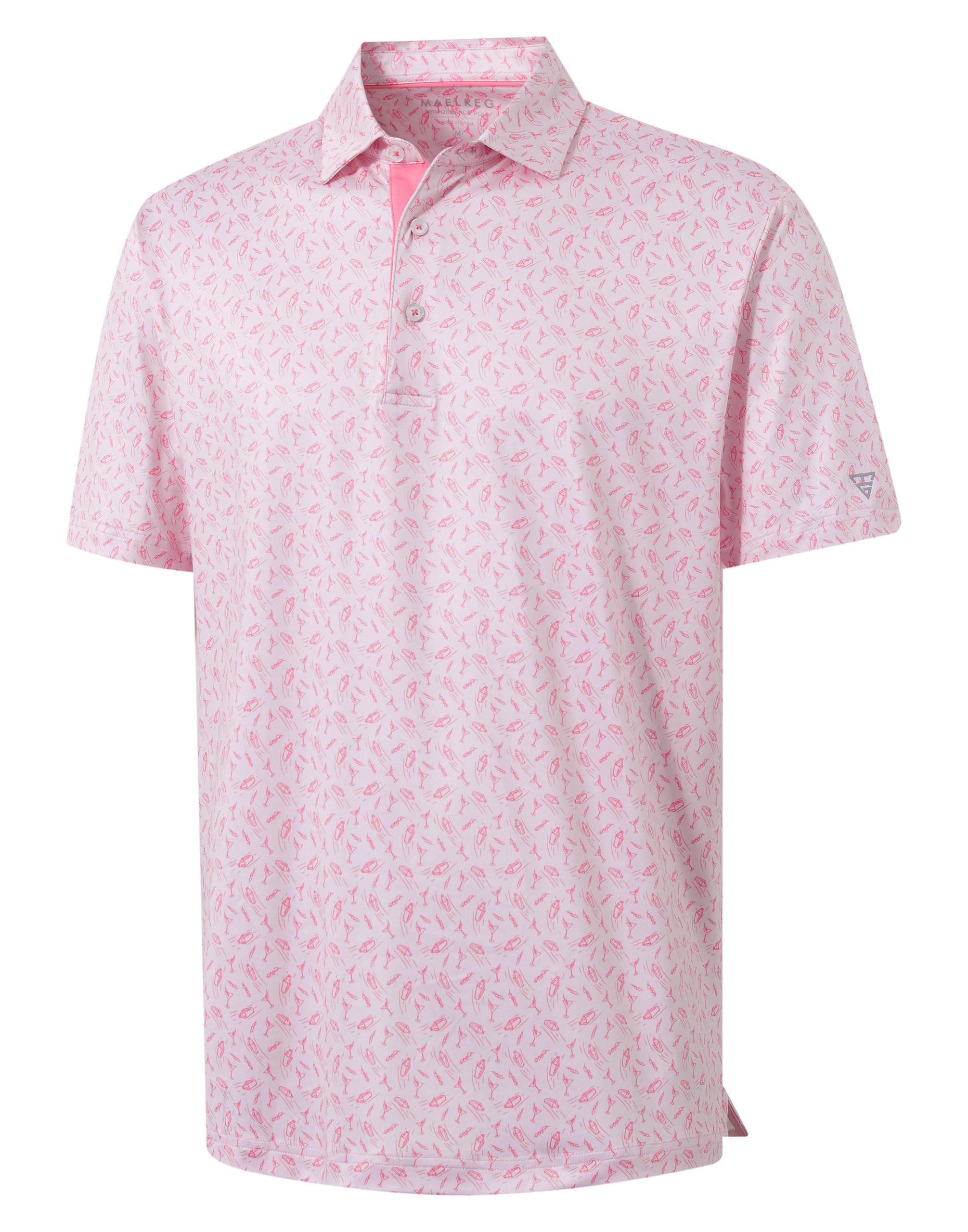 M MAELREG Mens Golf Shirt Print Performance Moisture Wicking Dry Fit Short Sleeve Casual Collared Polo Shirts for Men