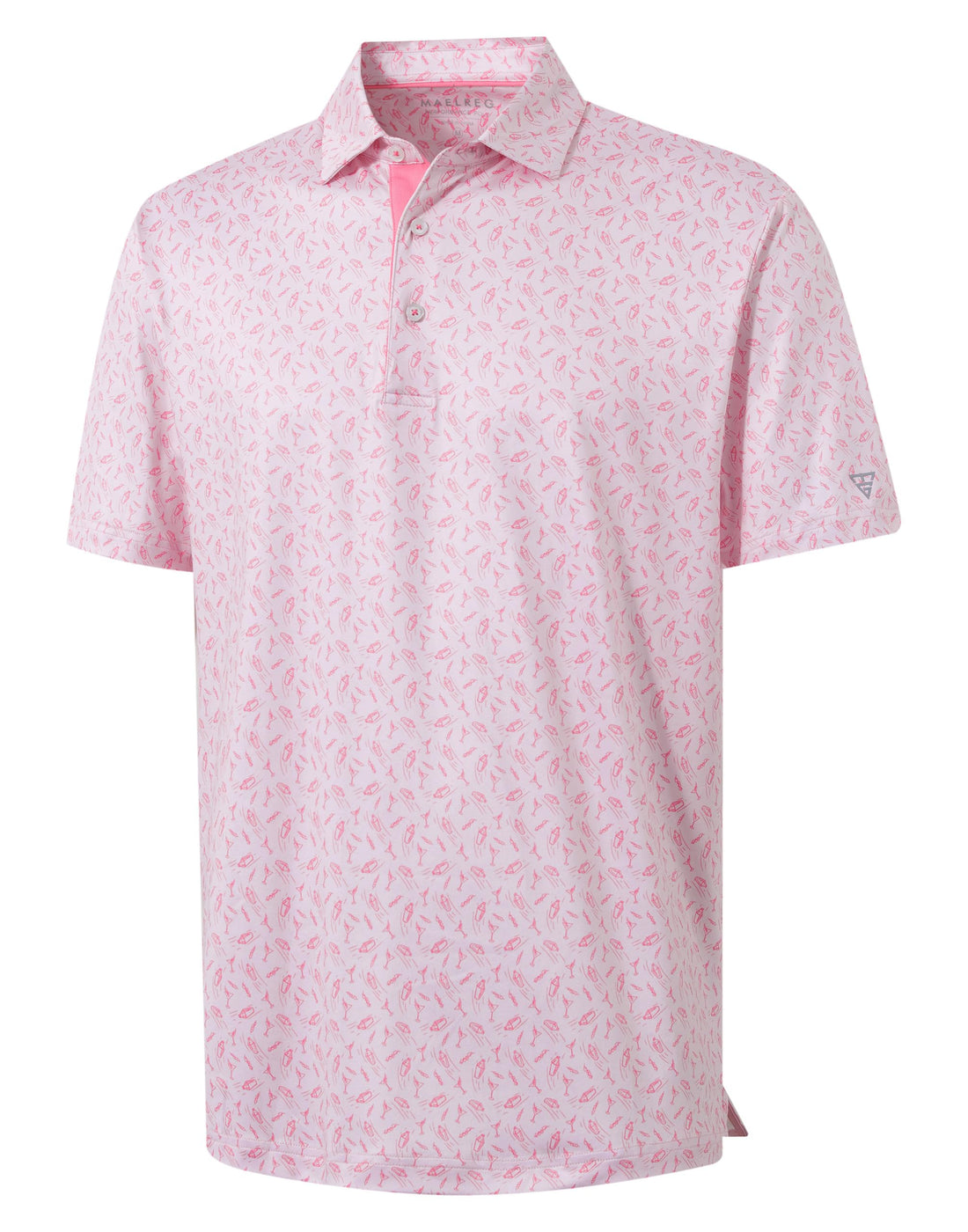 M MAELREG Mens Golf Shirt Print Performance Moisture Wicking Dry Fit Short Sleeve Casual Collared Polo Shirts for Men