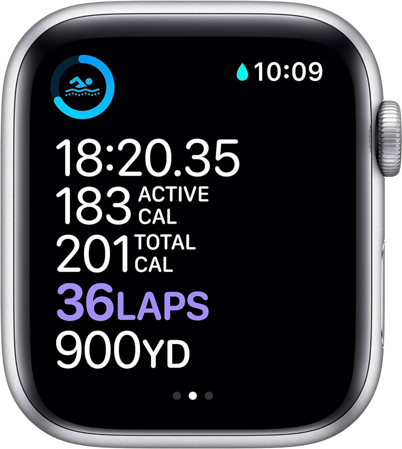 Apple Watch Series 6 (GPS, 44mm) - Silver Aluminum Case with White Sport Band (Renewed)