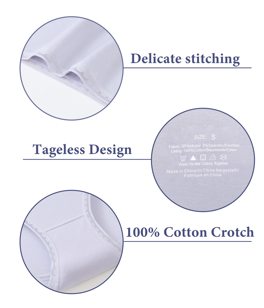 ANLIQI Modal Hipster Underwear Women Soft Moisture Wicking Panties 3/6 Pack