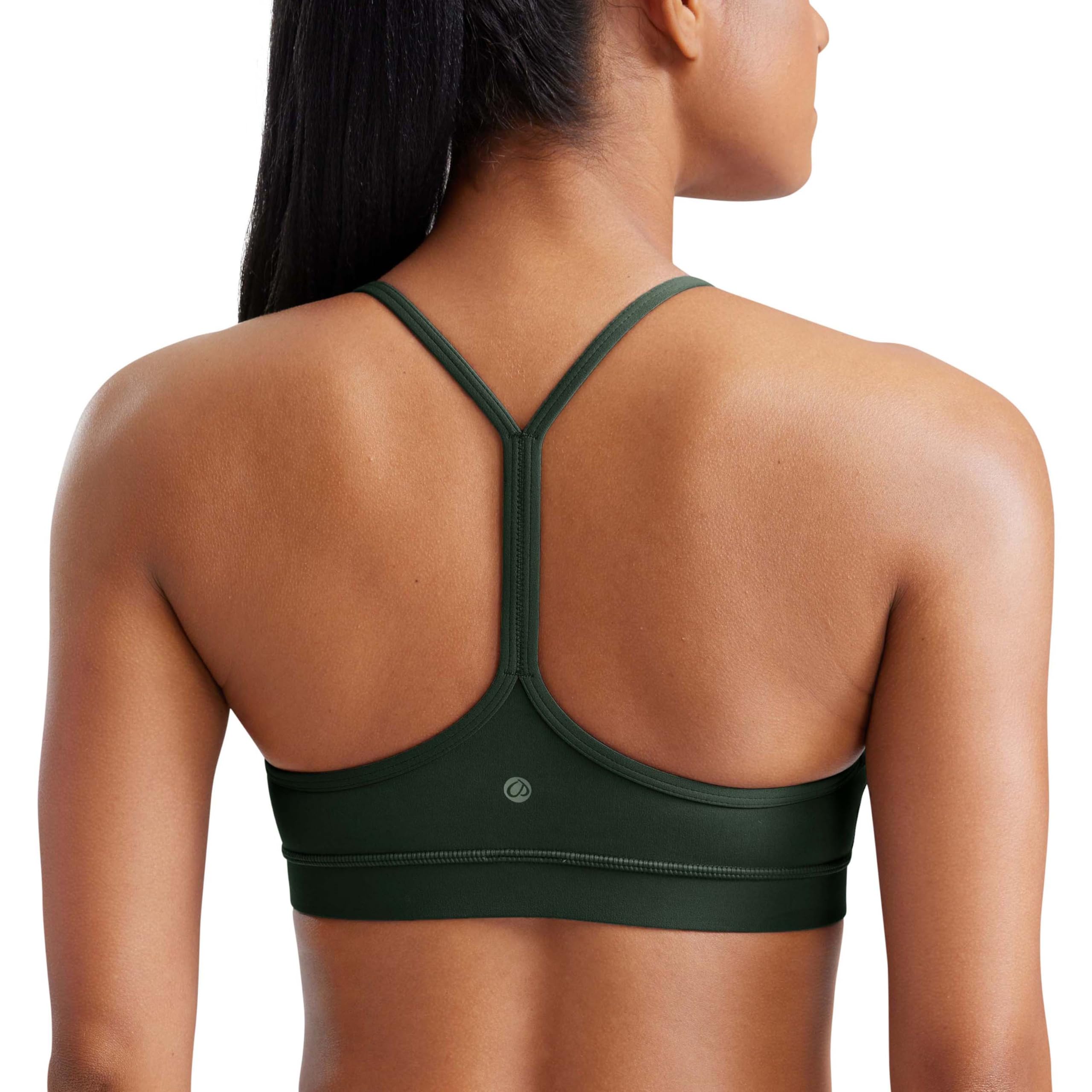 CRZ YOGA Butterluxe Y Back Sports Bras | Light Support, Removable Pads, Yoga, Extremely Soft, Scoop Neck, Spaghetti Strap, for Women