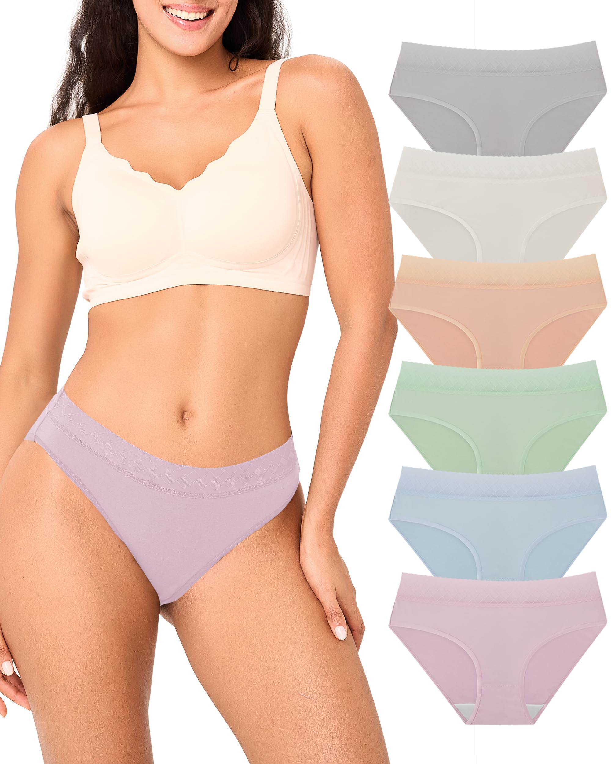 BAMBOO COOL Womens Underwear Bikini Underpants Hipster Ladies Panties Soft Stretch Breathable Panties for Women, 5-Pack
