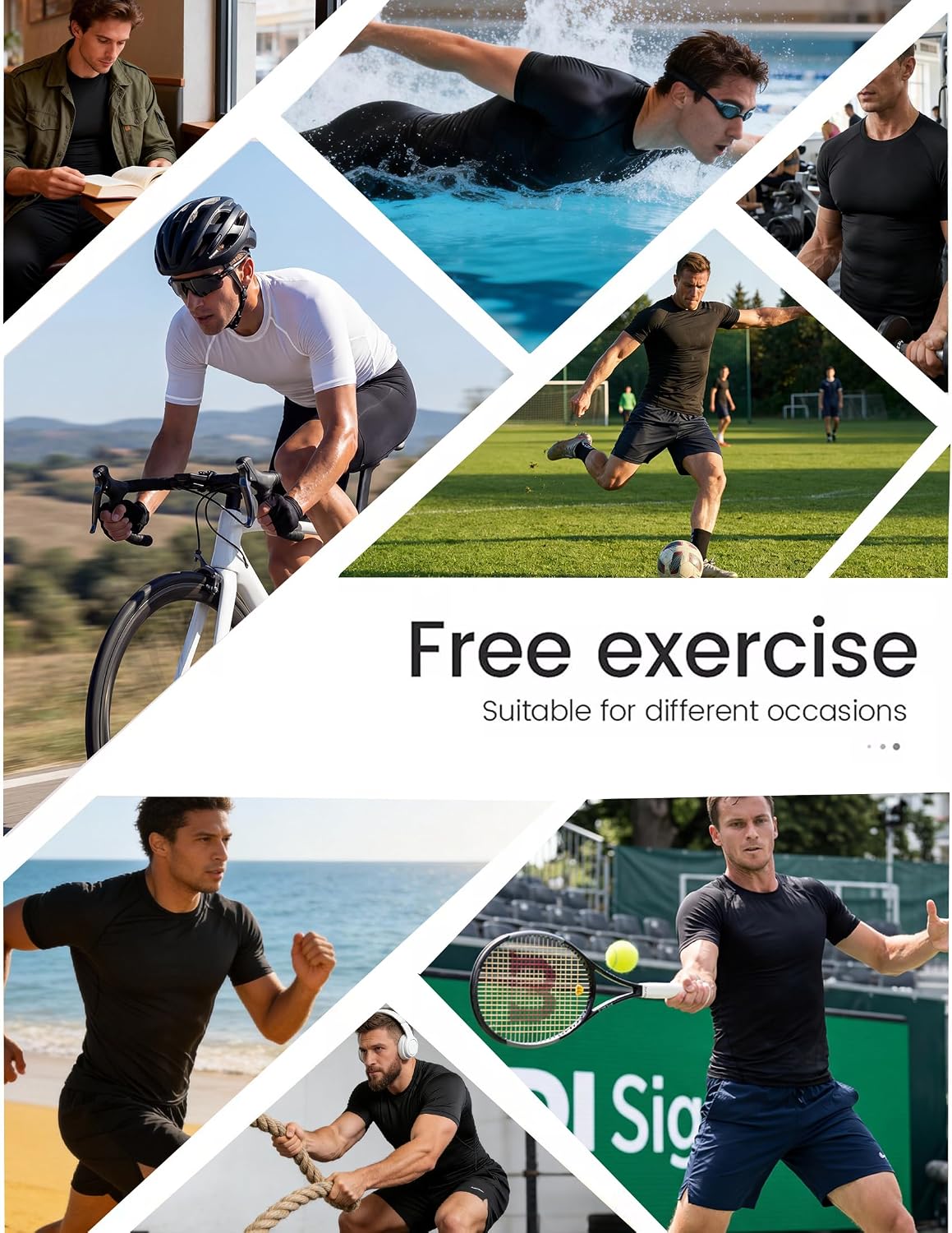 4 Pack Men’s Compression Shirts Short Sleeve Workout Gym Tops | Muscle Fit Cool Dry Compression Workout Shirts For Men, Athletic Rash Guard Tops For Gym Sports & Daily Running Activity