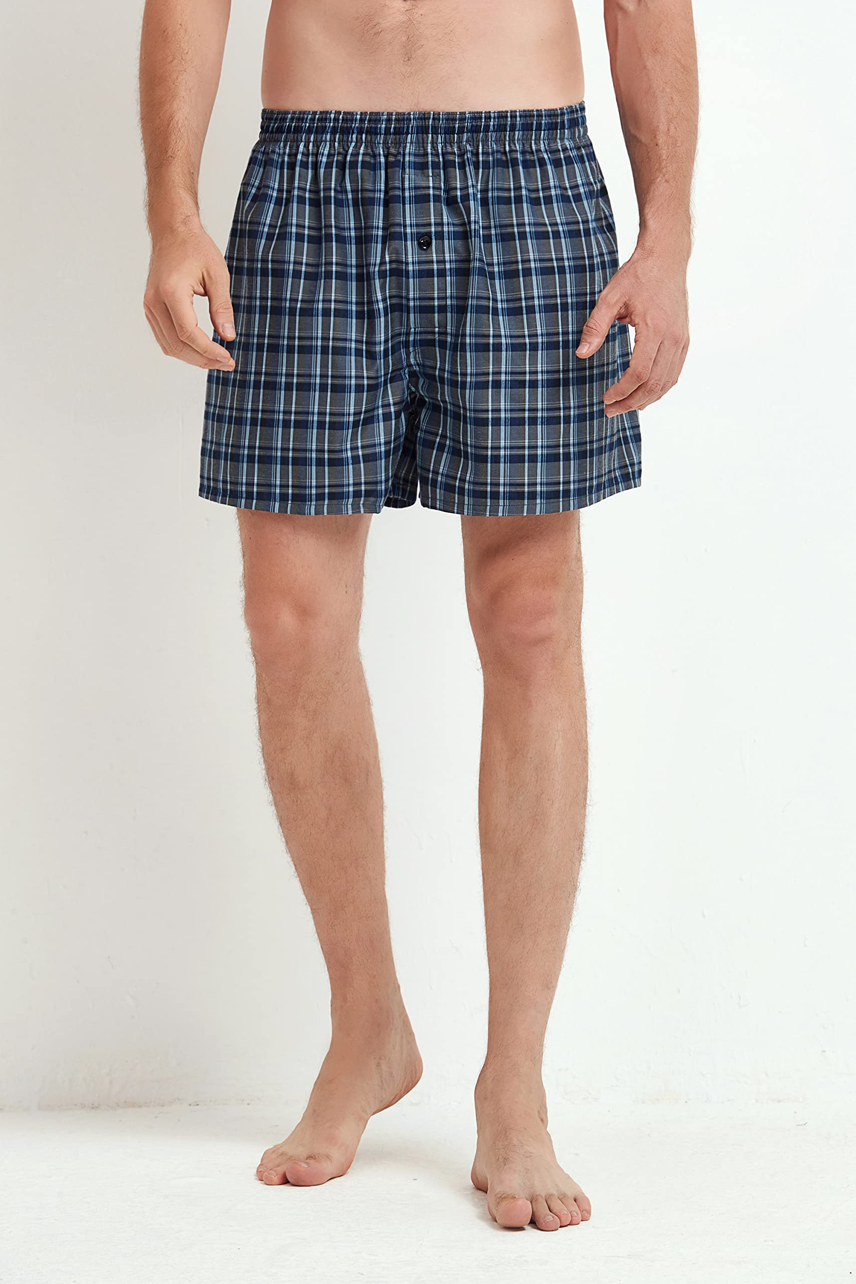 JupiterSecret Men's Underwear Woven Boxers for Men Pack Cotton Boxer Shorts Elastic Waistband