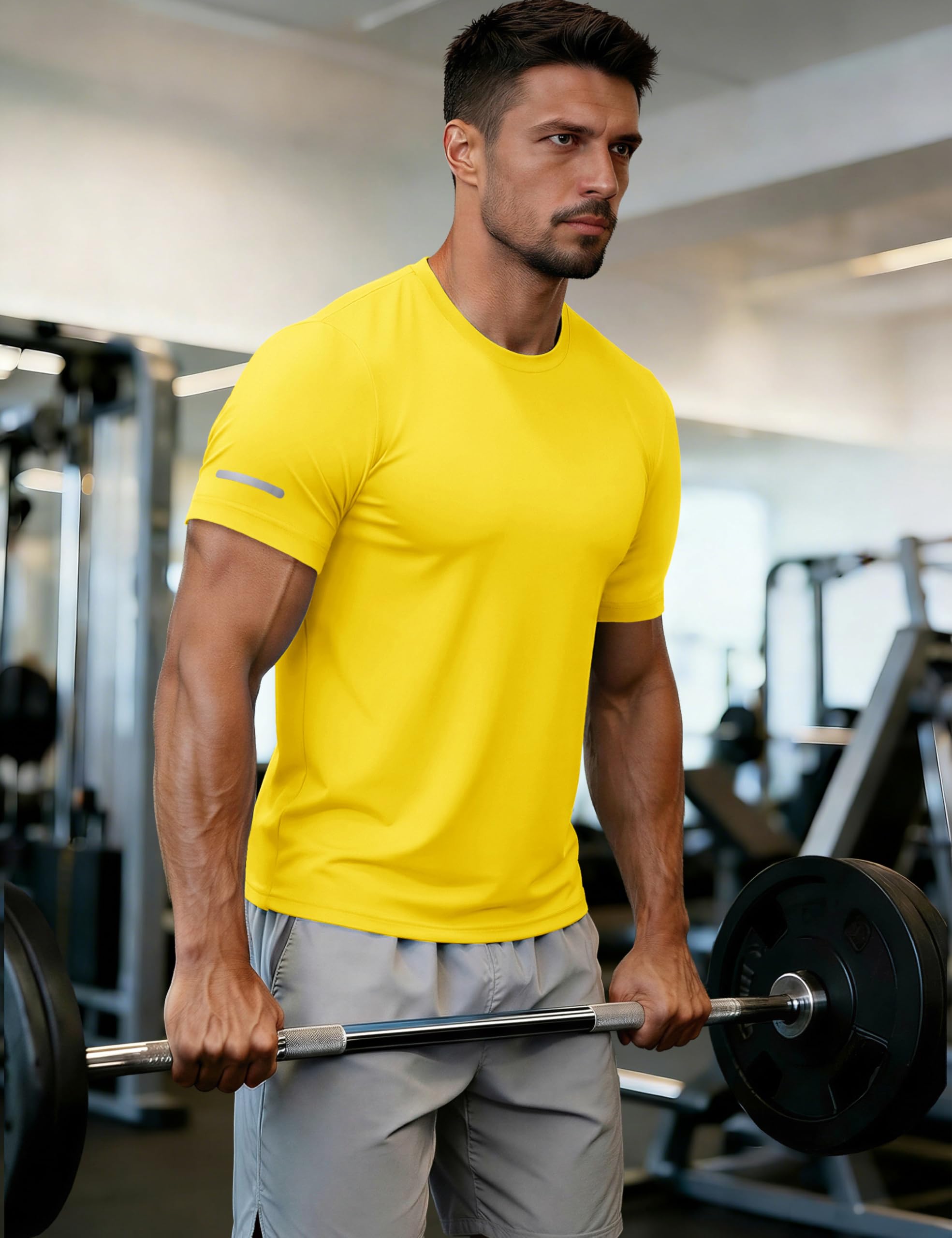 MAGCOMSEN Mens Workout Shirts Dry Fit Sun Protection Athletic Short Sleeve Shirt UPF 50+ Gym Running Swim Rash Guard Top