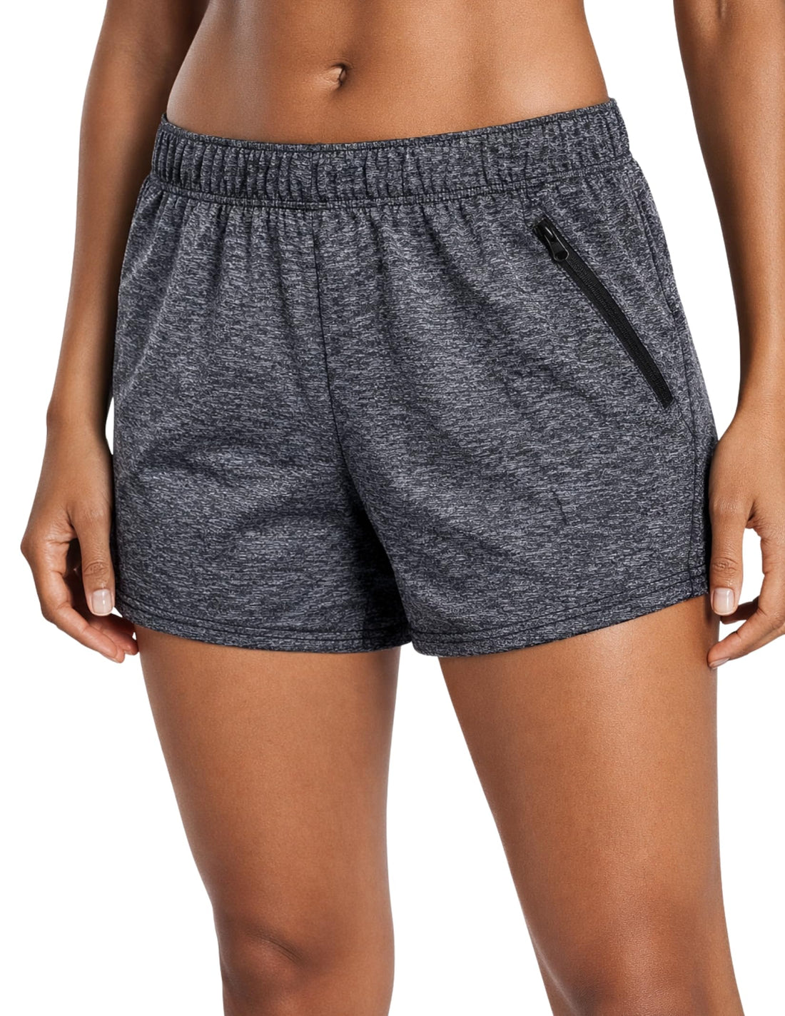 Liberty Imports 1 or 5 Pack Womens Lounge Workout Shorts with Zipper Pockets 5" Inseam Lightweight Athletic Casual Shorts
