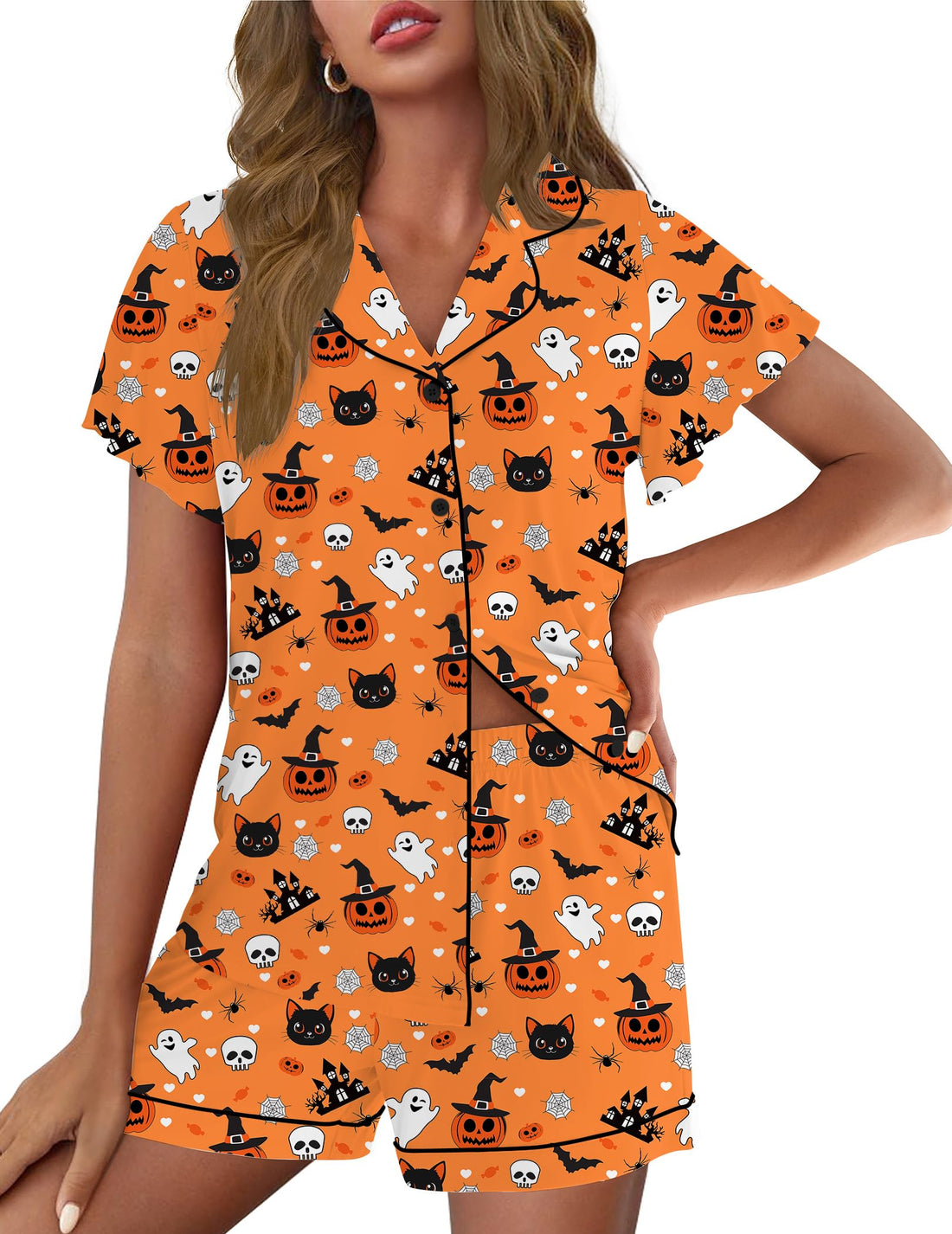 Ekouaer Pajamas for Women Set Button Up Bridal Pjs Ruffle Sleeve