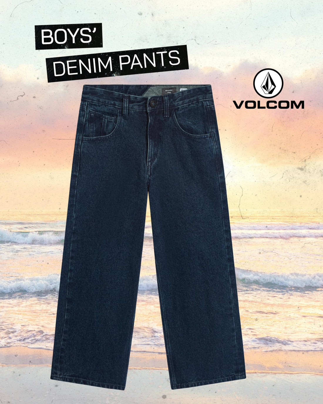 Volcom Boys' Regular Fit Pull-On Denim Jeans, 5-Pocket Style | Relaxed Comfort That Moves with Growing Kids, a Classic Timeless Look for School, Weekends or Everyday Wear