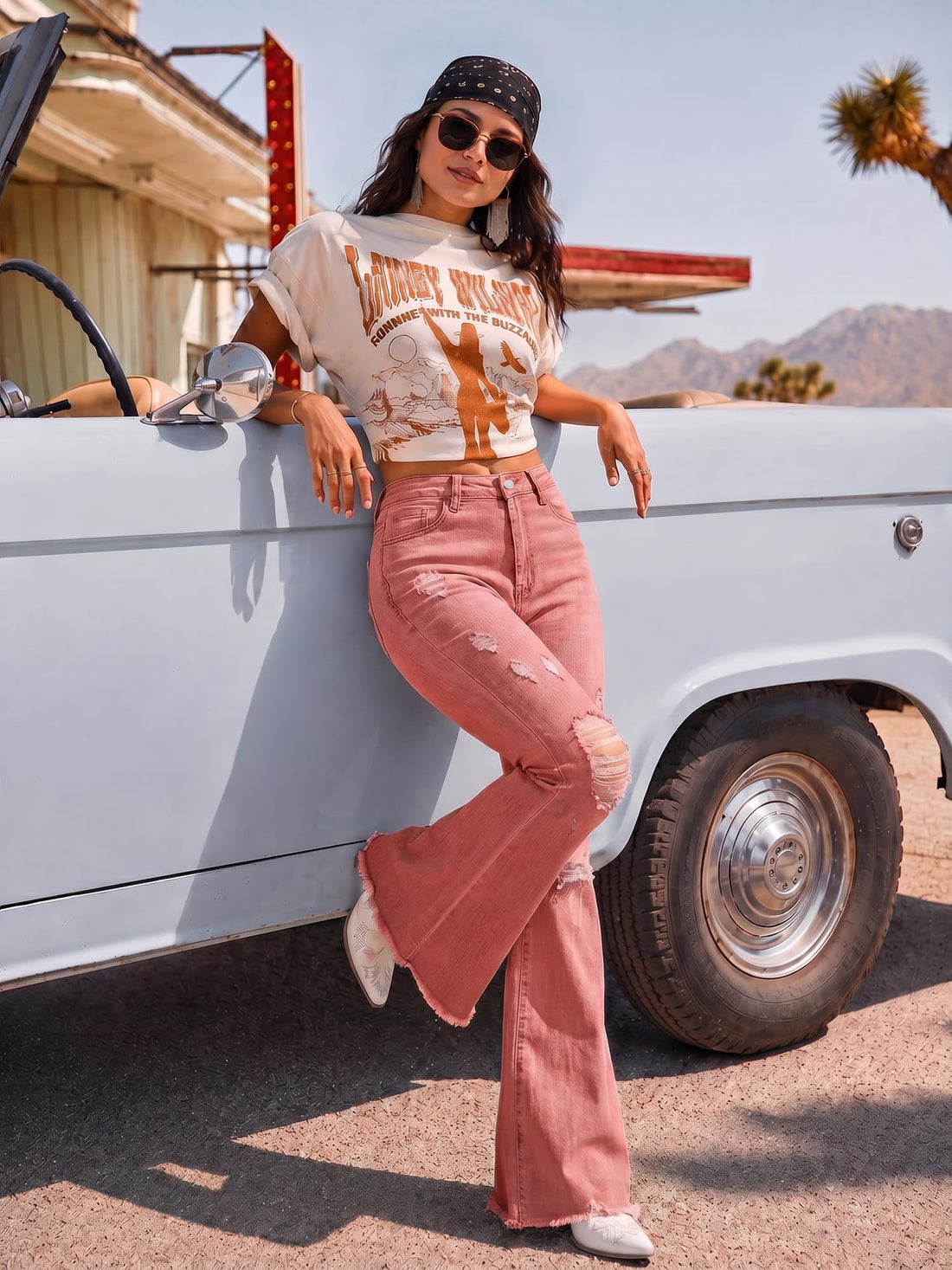 PEIHOT Vintage Bell Bottoms Flare Jeans for Women 90s High Waist Ripped Distressed Wide Leg High Rise Denim Pants