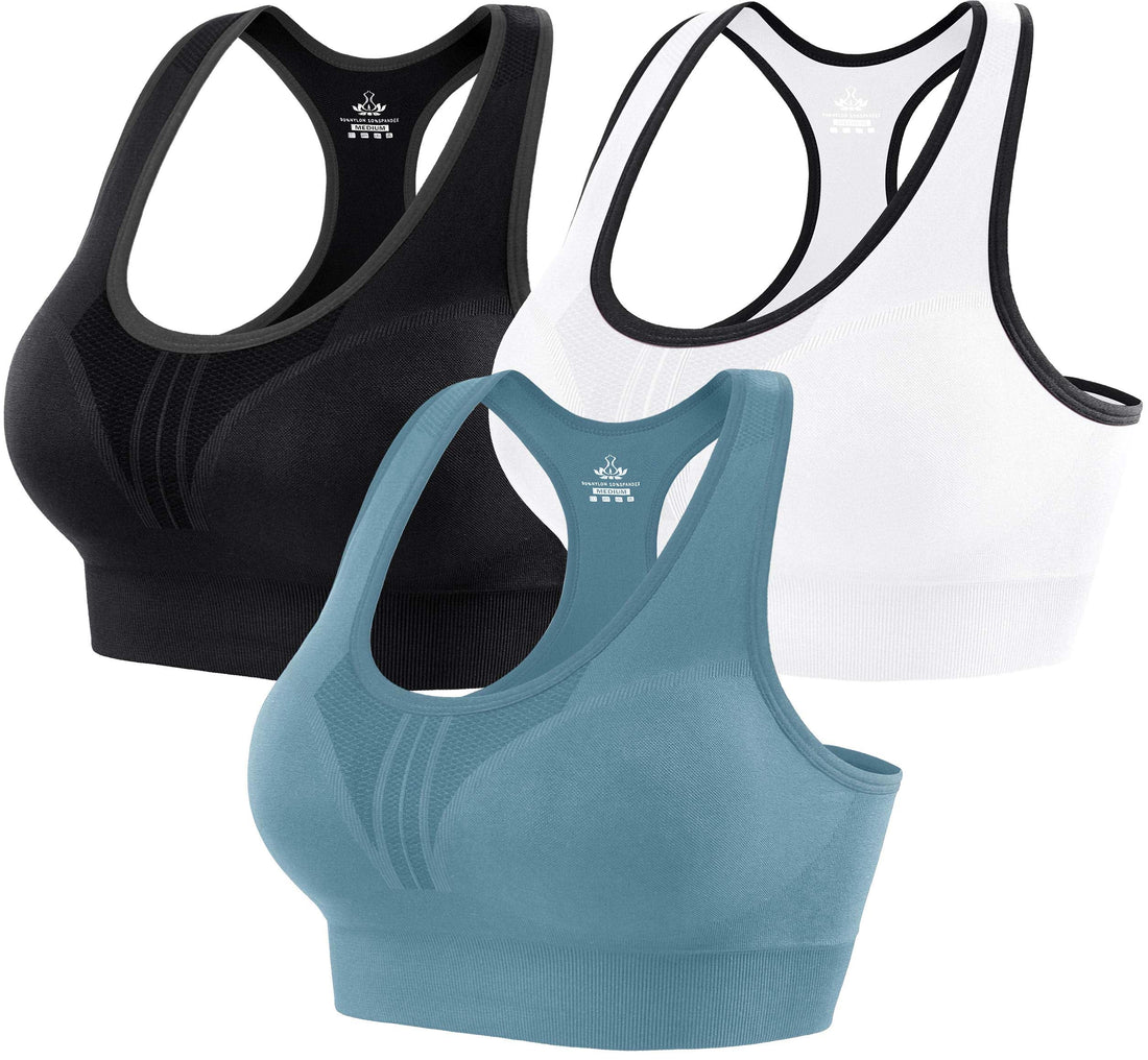 Heathyoga High Impact Sports Bras for Women High Support Padded Sports Bra Pack Racerback Bras for Women Workout Bra Sets
