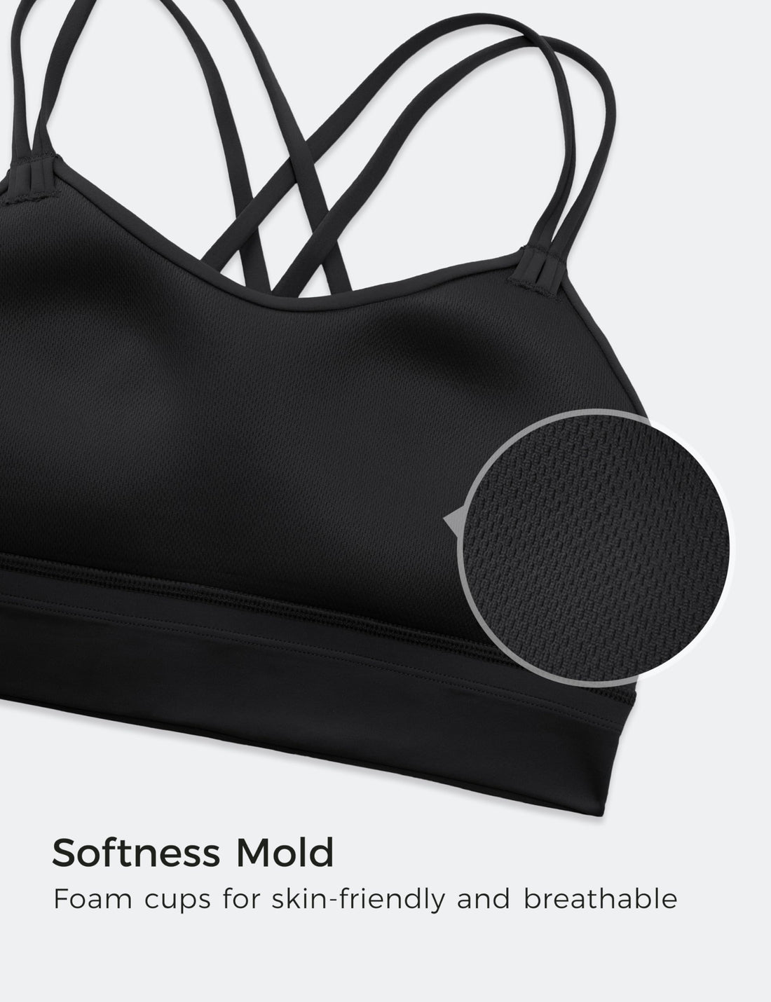 CRZ YOGA Softness Mold Butterluxe Sports Bras | Molded Cup, Light Support, Yoga, Extremely Soft, Longline, Strappy Back, Scoop Neck, for Women
