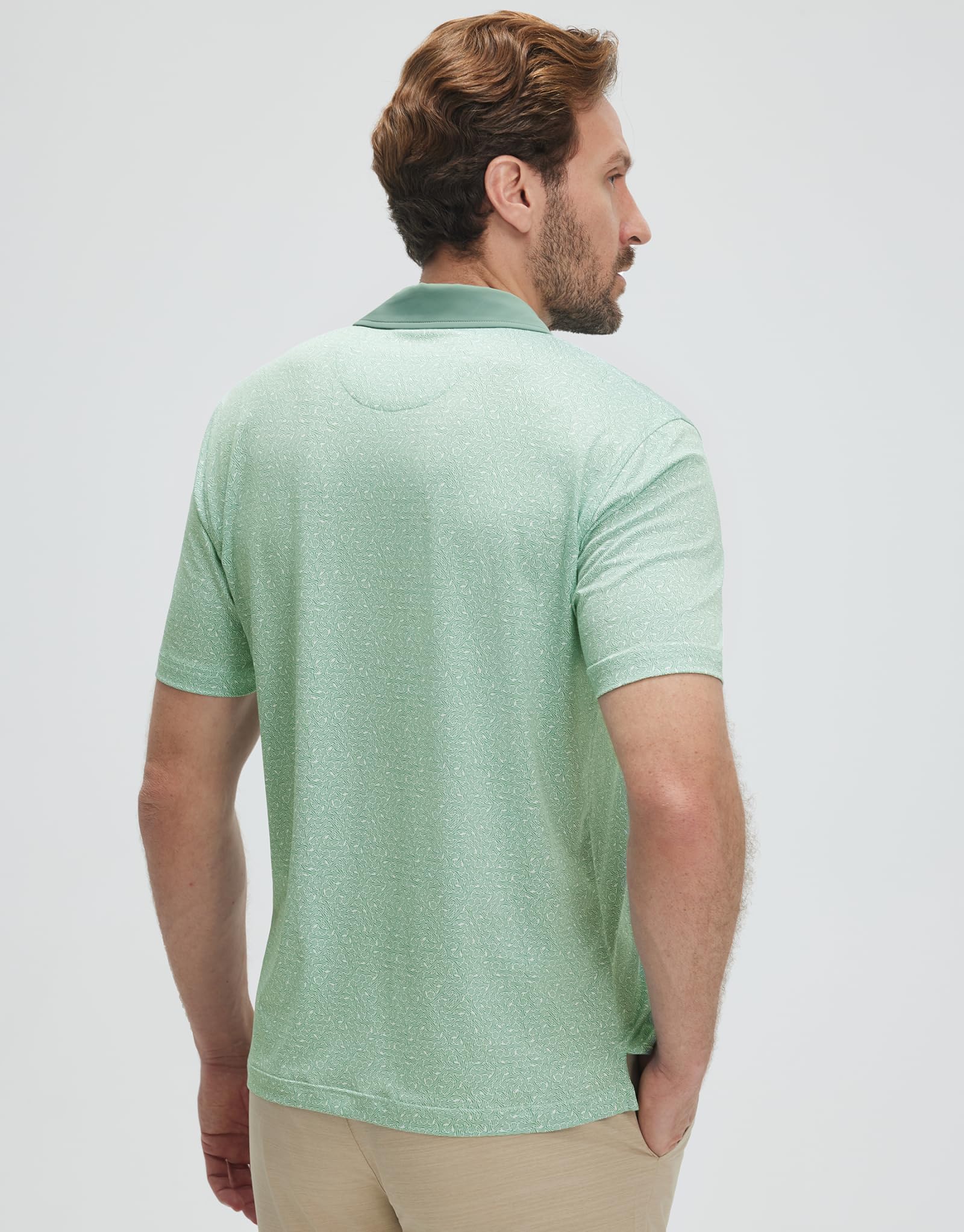 M MAELREG Golf Shirts for Men Short Sleeve Print Patterns Moisture Wicking Performance Lightweight Collared Mens Polo Shirts