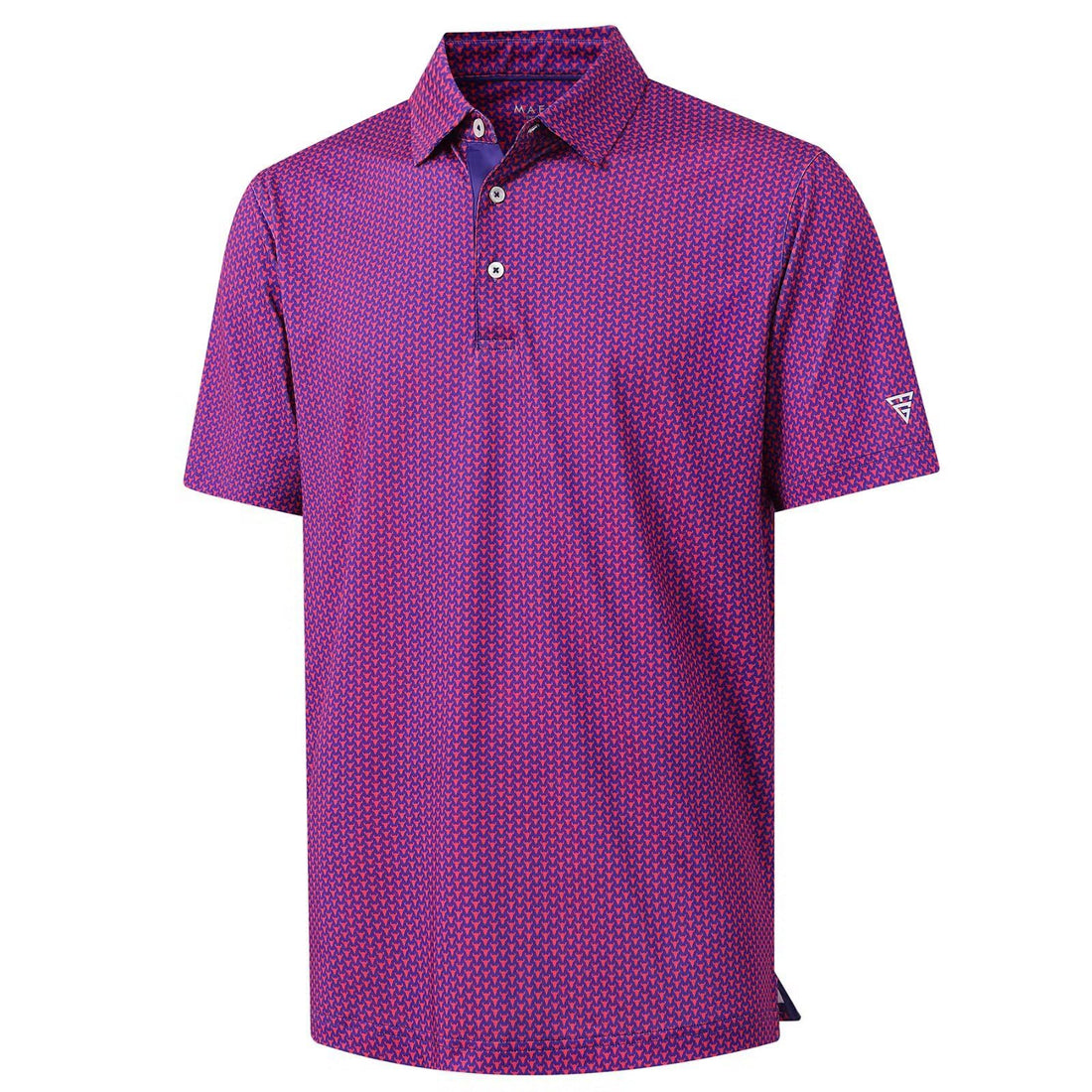 M MAELREG Mens Golf Shirt Short Sleeve Dry Fit Print Moisture Wicking Performance Patterns Collared Polo Shirt