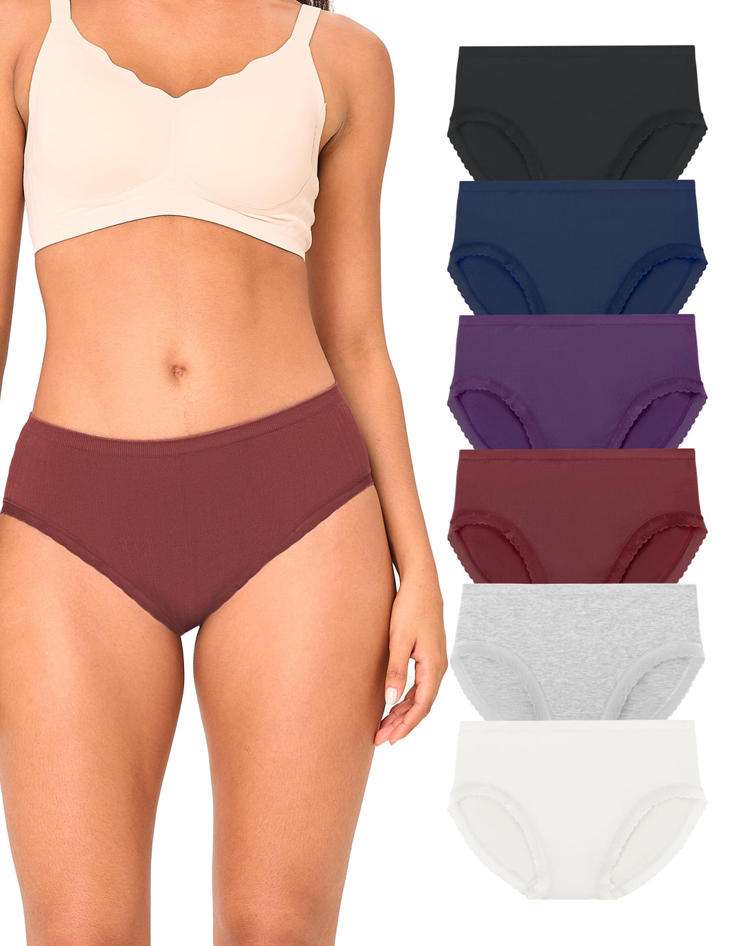 BAMBOO COOL Women's Underwear Ladies Brief Seamless Panties Moisture Wicking Stretchy Full Coverage
