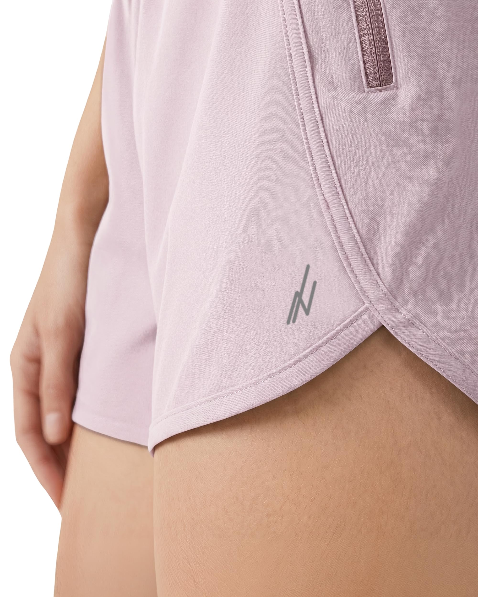 Quick Dry Women's Athletic Running Shorts Hight Waisted Zip Pocket for Gym