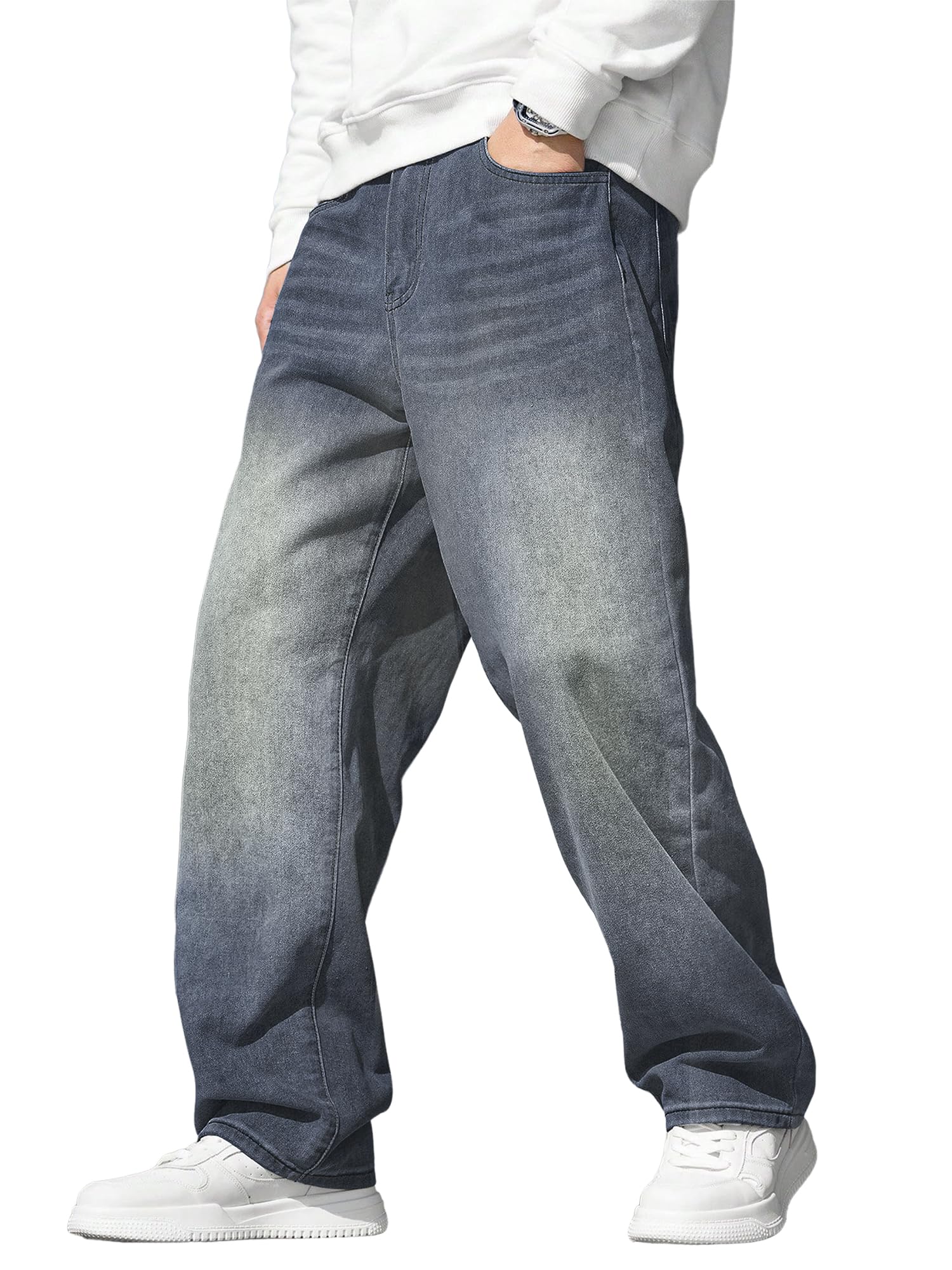 JMIERR Mens Baggy Jeans Wide Leg Y2K Loose Fit Denim Pants | Vintage Relaxed Loose Fit, Stretch, Straight Leg, Skater Streetwear, 5 Pockets, Casual Carpenter Jean, Hip Hop