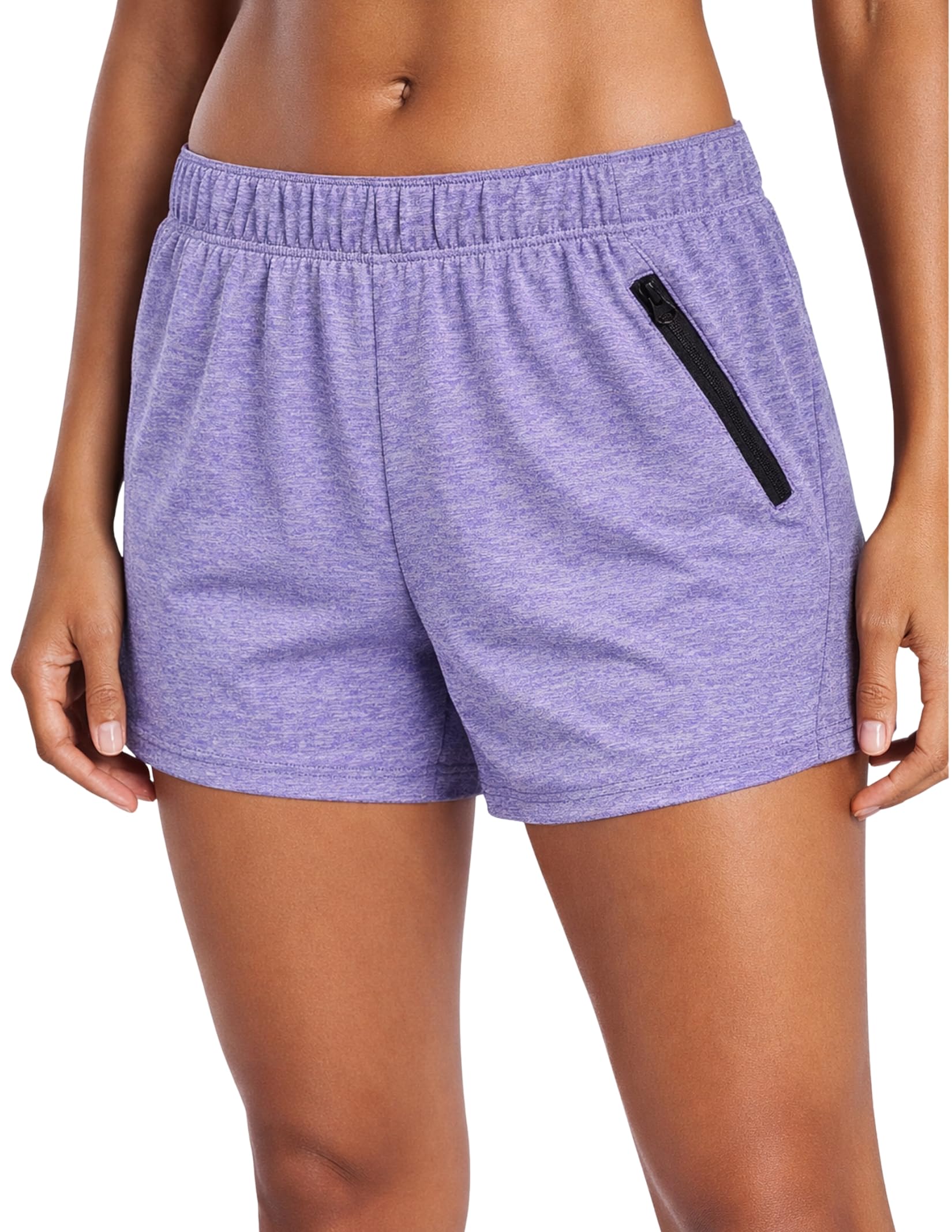 Liberty Imports 1 or 5 Pack Womens Lounge Workout Shorts with Zipper Pockets 5" Inseam Lightweight Athletic Casual Shorts