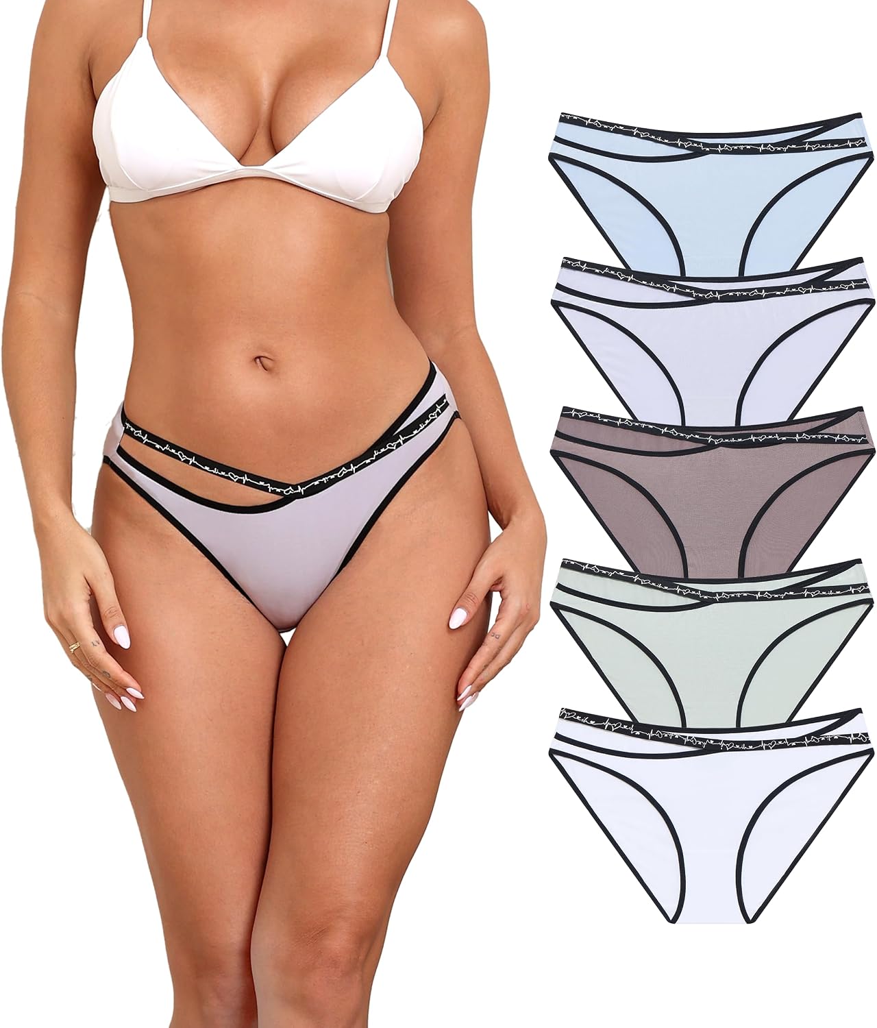 ANLIQI Women's Modal Underwear Microfiber Bikini Panties Women Soft Hipster