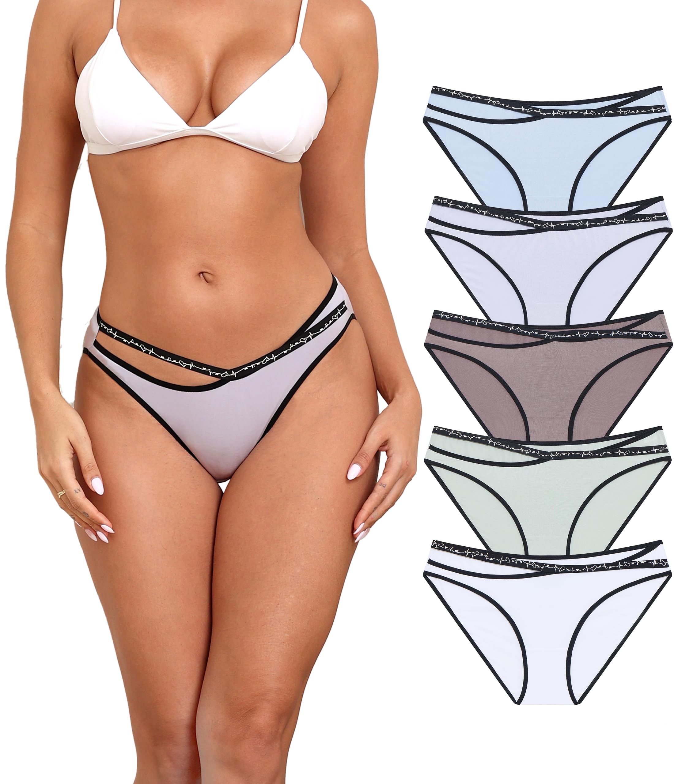 ANLIQI Women's Modal Underwear Microfiber Bikini Panties Women Soft Hipster